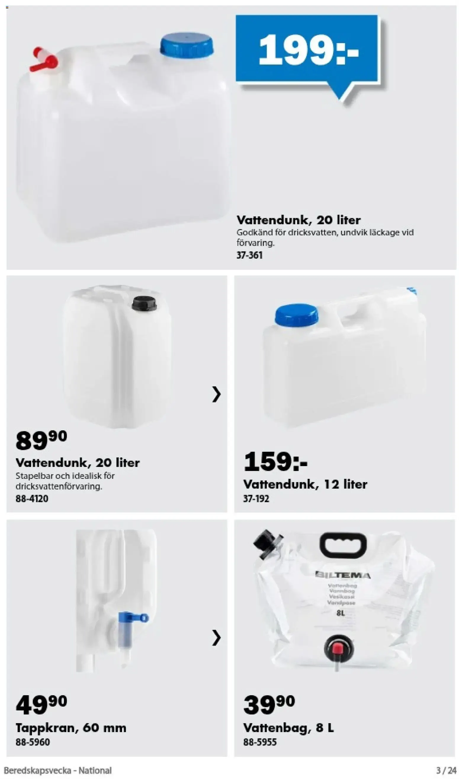 Biltema: Beredskapsvecka. Bli förberedd med våra krisprodukter. från 20 september till 15 oktober 2026 - Reklamblad sidor 3