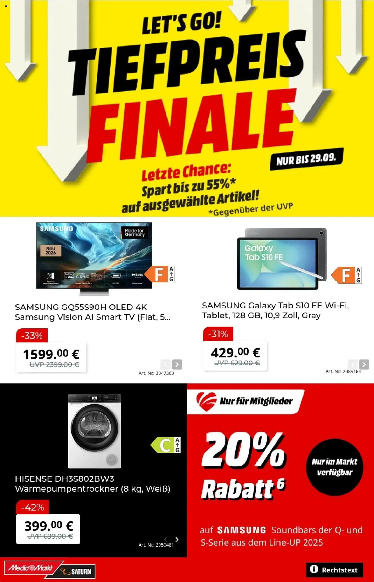 TIEFPREIS FINALE von 21. September bis 29. September 2026 - Prospekt seite 1