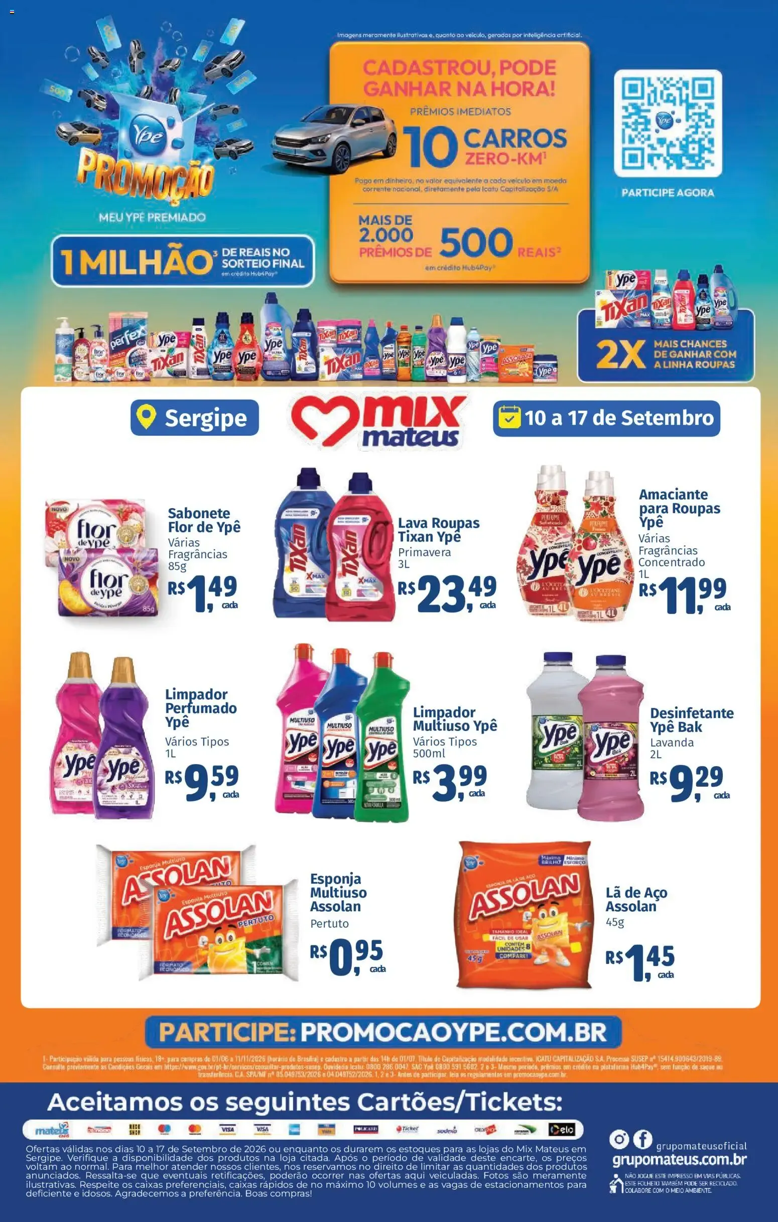 Encarte de Mateus ofertas Ypê de 10/09/2026 | Promoções Online 10 de setembro até 17 de setembro 2026 - Pagina 1