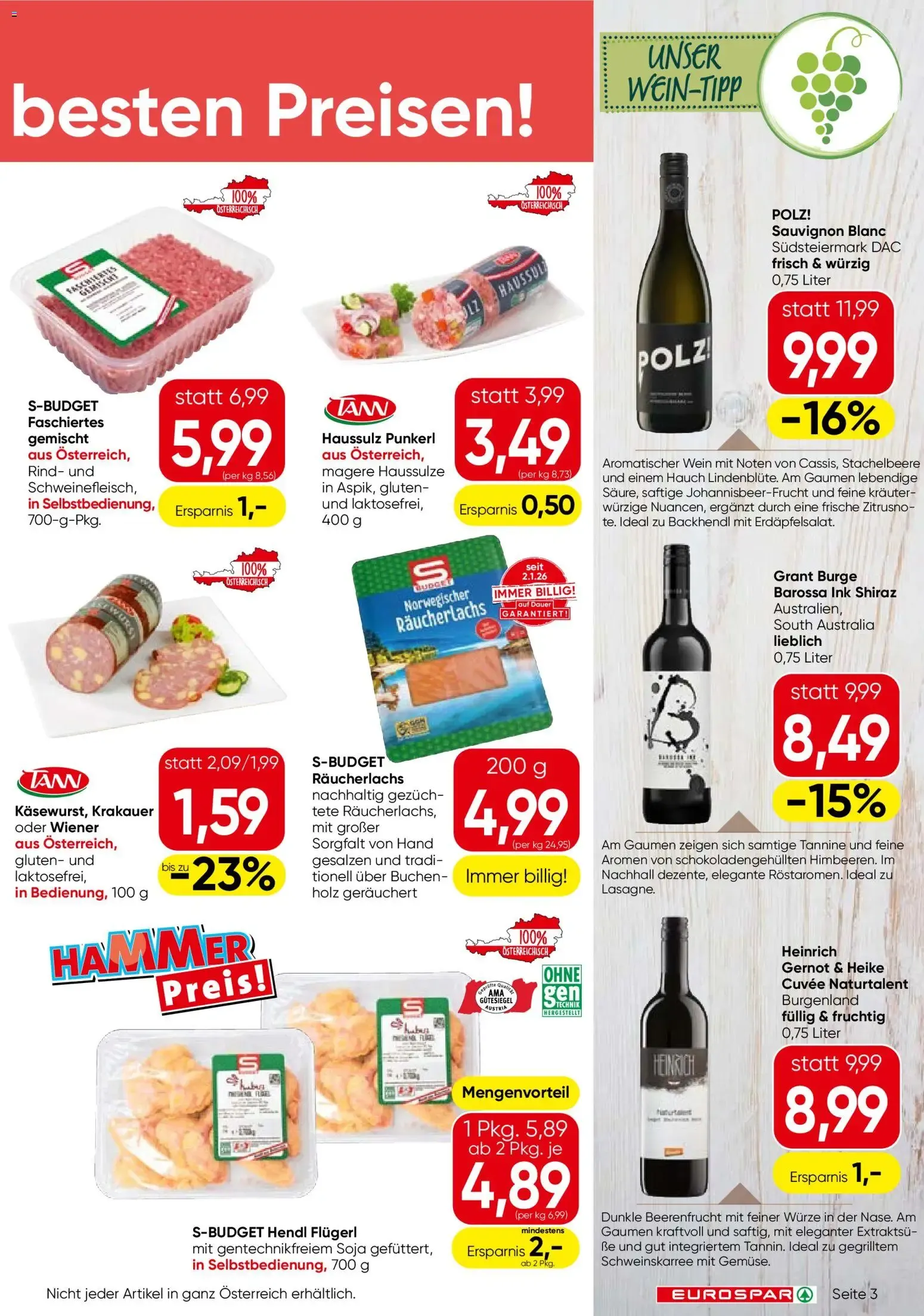 Eurospar Flugblatt von 30.07.2026 - Aktuelle Angebote von 30. Juli bis 12. August 2026 - Flugblätt seite 3