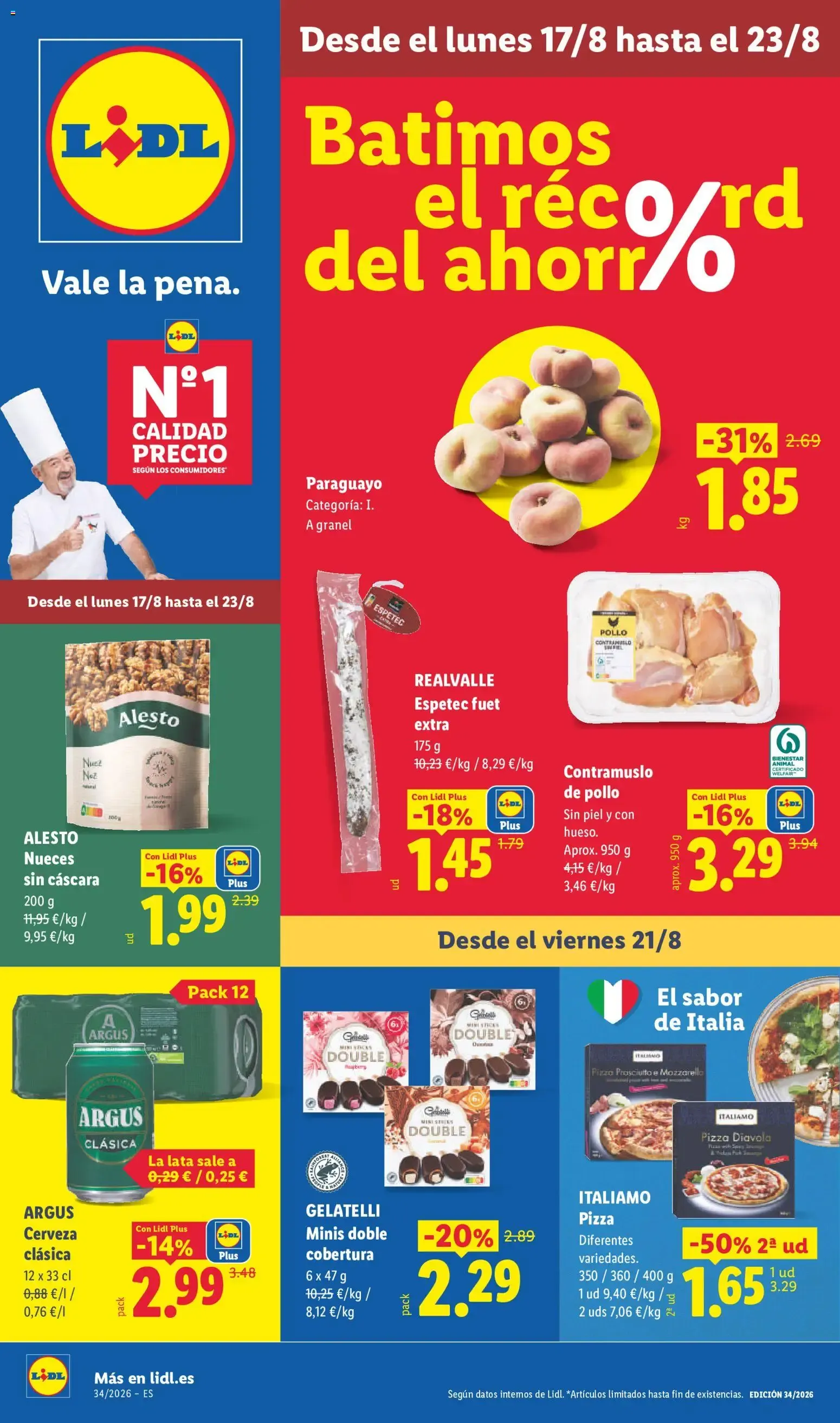 Catálogo de Lidl: Batimos el récord del ahorro 17 de agosto al 23 de agosto 2026 - Página 1