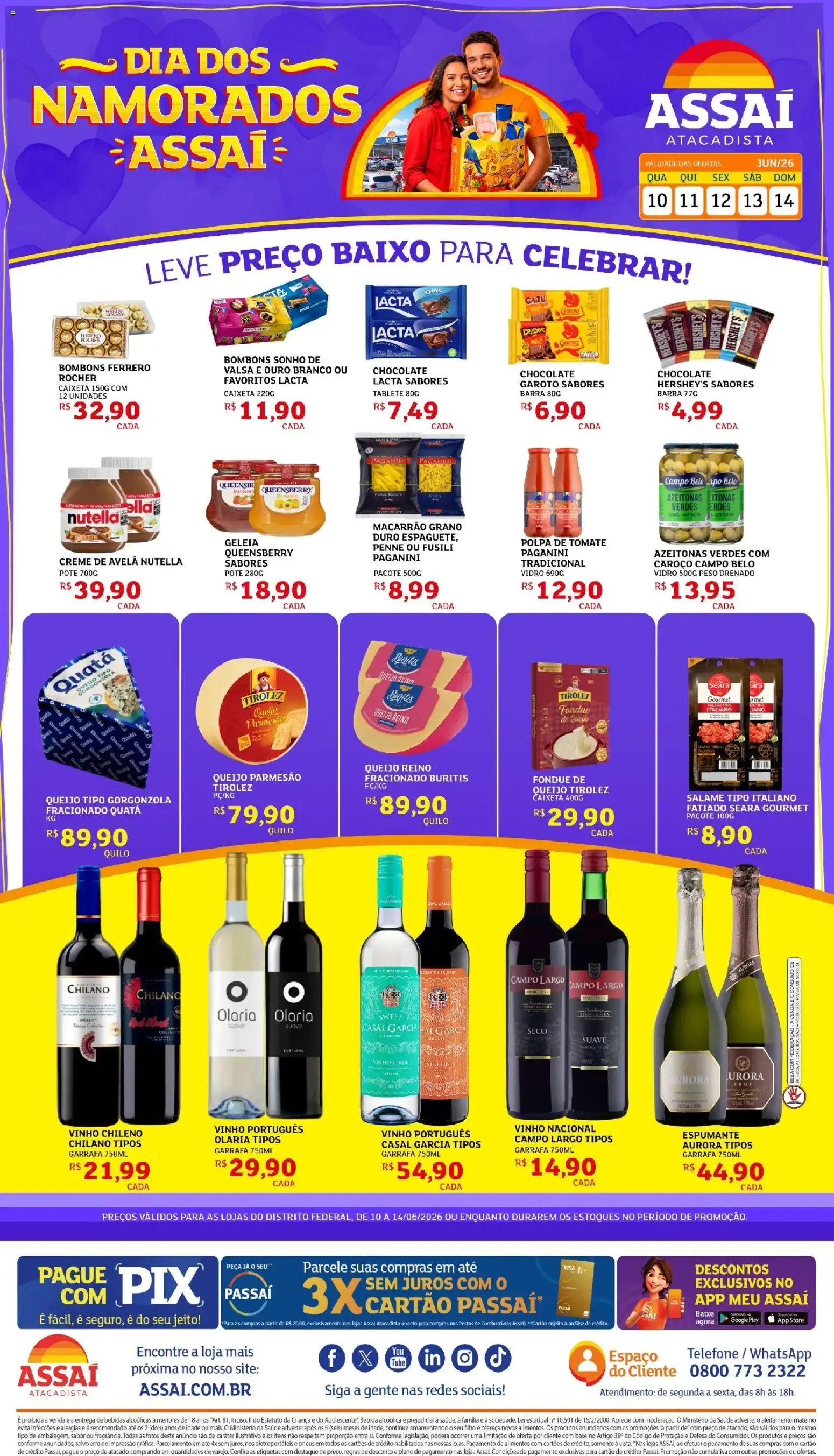 Encarte de Dia dos Namorados Assaí Atacadista 10 de junho até 14 de junho 2026 - Pagina 1