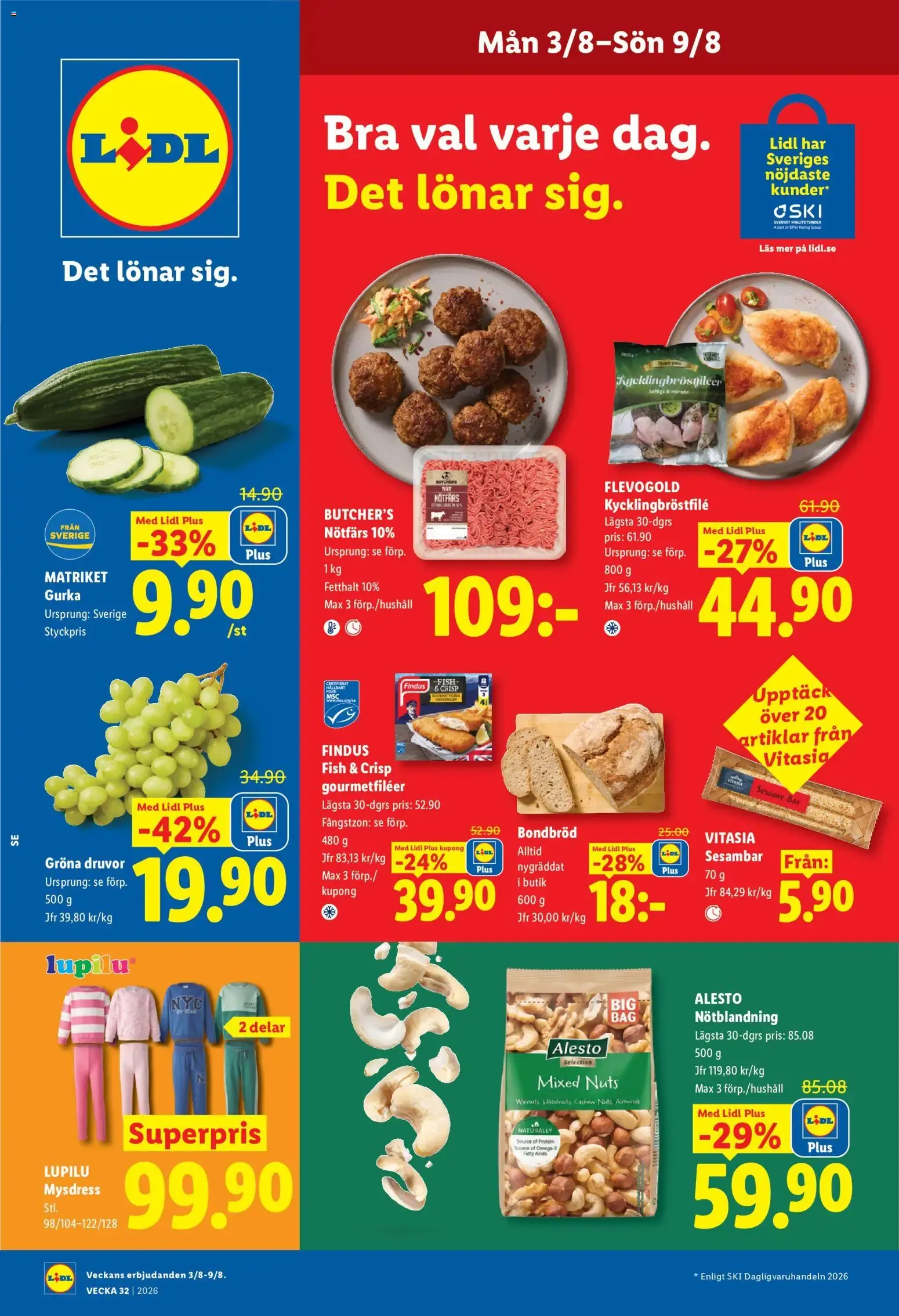Lidl erbjudanden från 03/08/2026 - 09/08/2026 > Reklamblad nuvarande rabatter från 3 augusti till 9 augusti 2026 - Reklamblad sidor 1