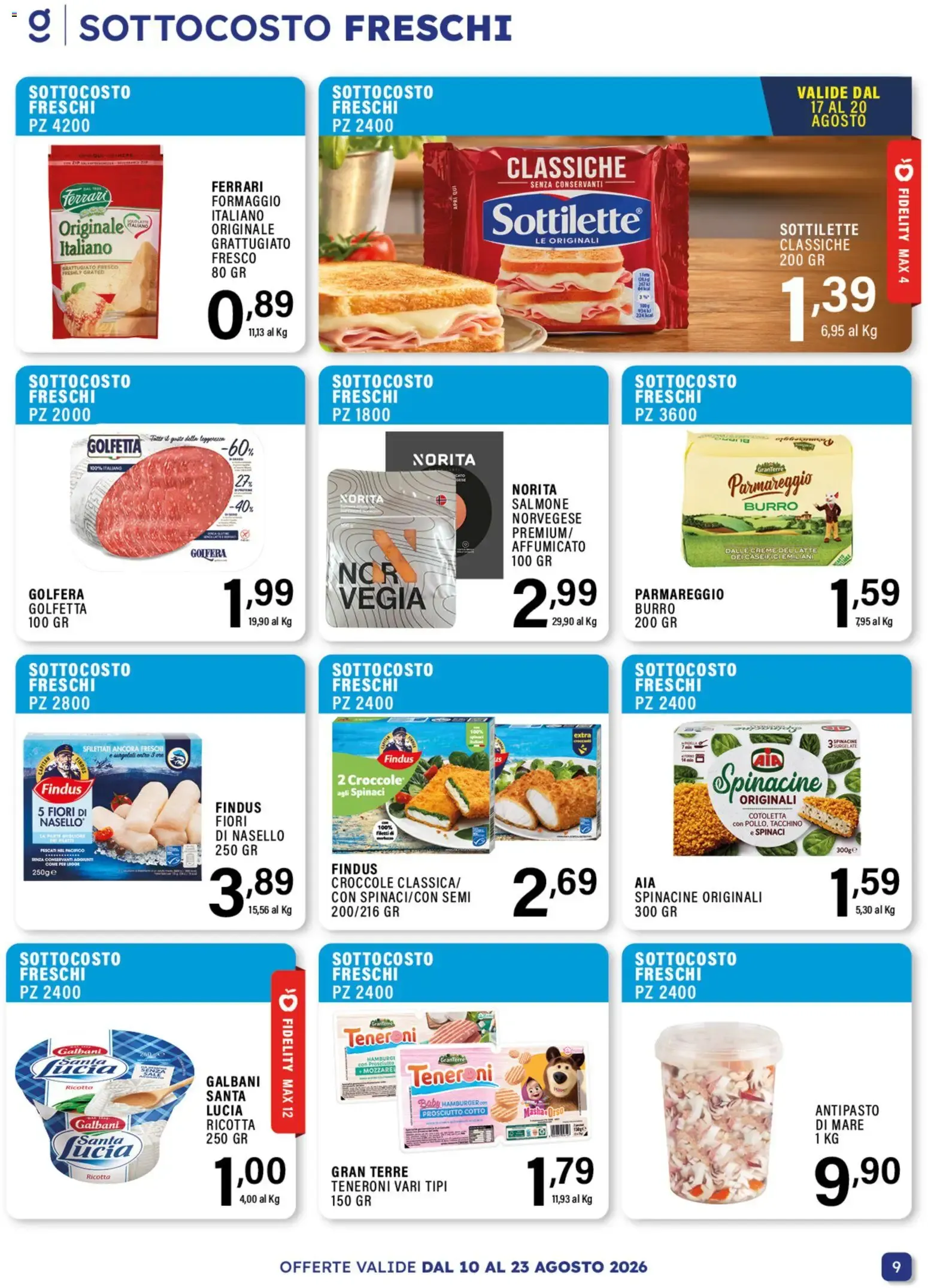 GECOP SUPERMERCATI - SOTTO COSTO FRESCHI da 10 agosto a 23 agosto di 2026 - Pagina del volantino 9