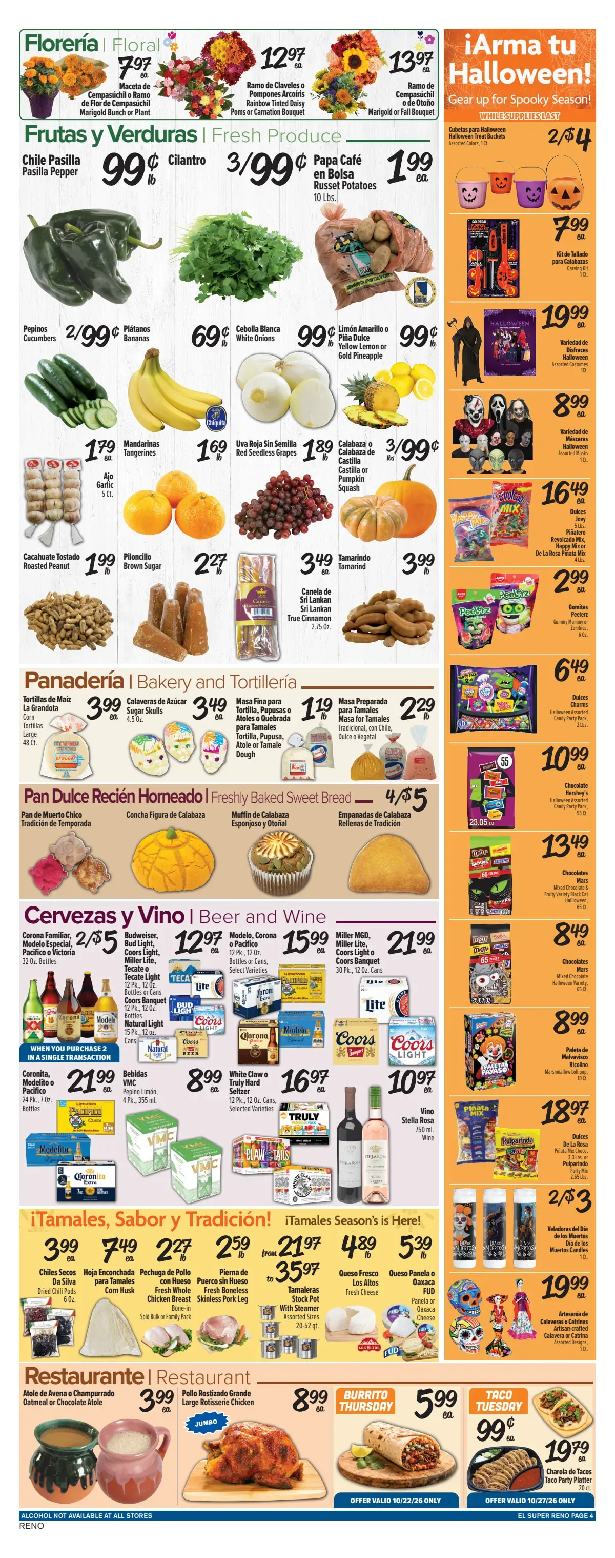 Weekly promotion Current El Super - Reno leaflet valid from Wednesday 10/21/2026 to Tuesday 10/27/2026 spanning from October 21 to October 27 2026 - Page 4 for Catalogue 365