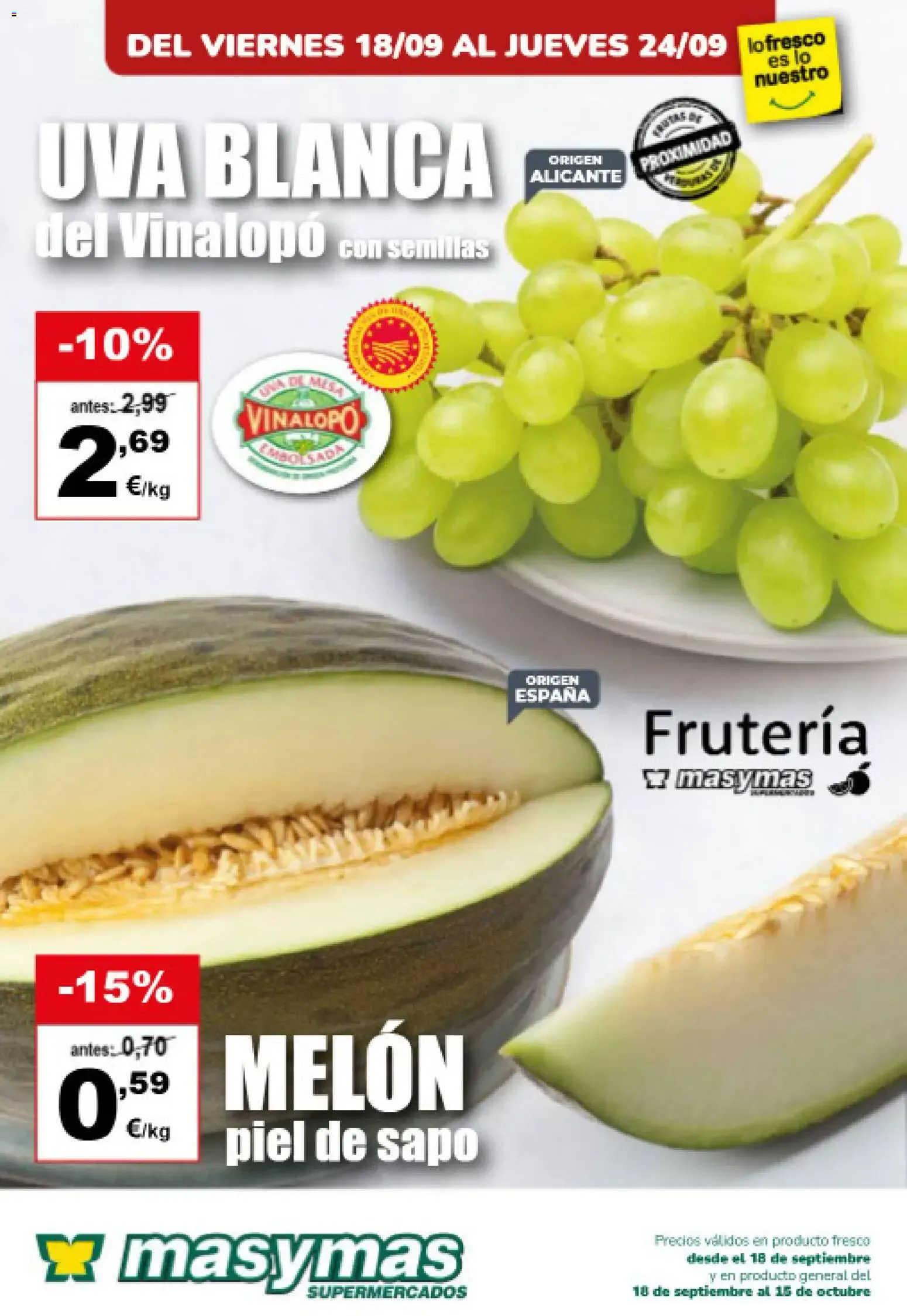 Masymas Frutería 18/09 - 15/10