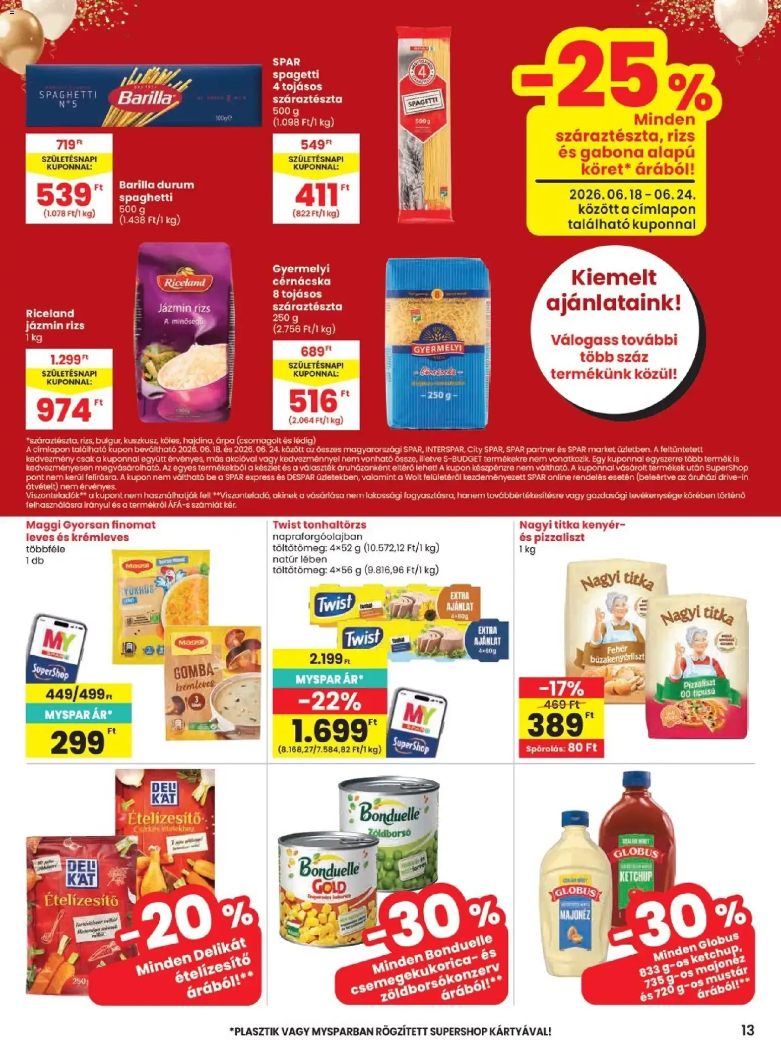 Katalógus Spar akciós újság - Születnapi szenzáció! június 18.-tól június 24.-ig 2026. - Oldal 13