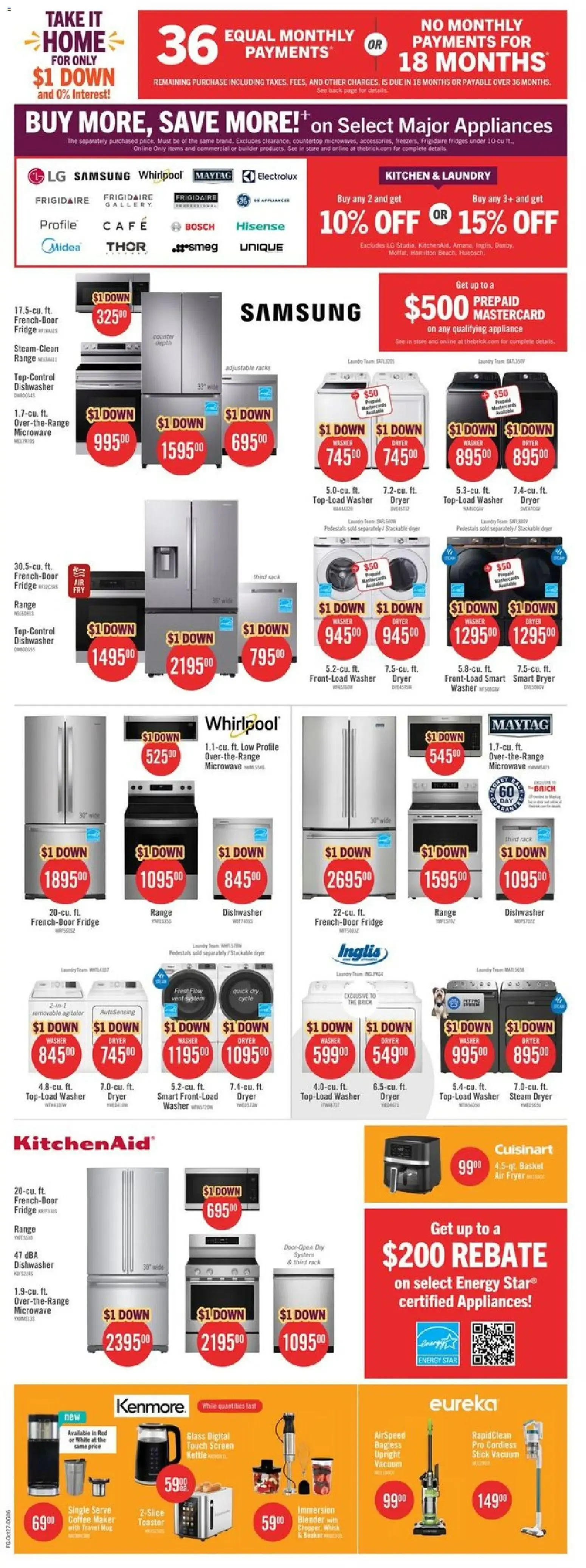 The Brick: Dollar Down Days & Take it Home - $1 Down and 0% Interest from October 27 to November 1 2026 - flyer page 17