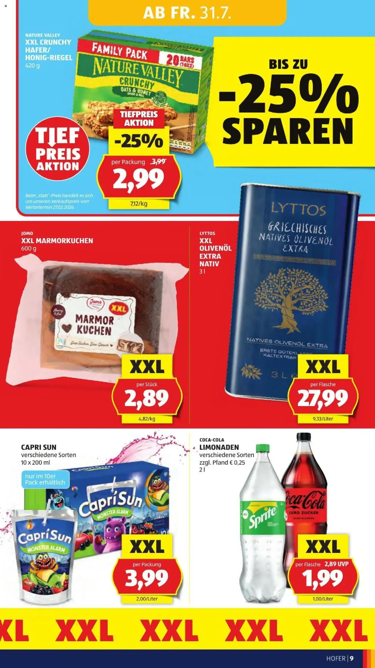 Hofer Flugblatt ab 31.07. - Angebote, Aktionen von 31. Juli bis 6. August 2026 - Flugblätt seite 15