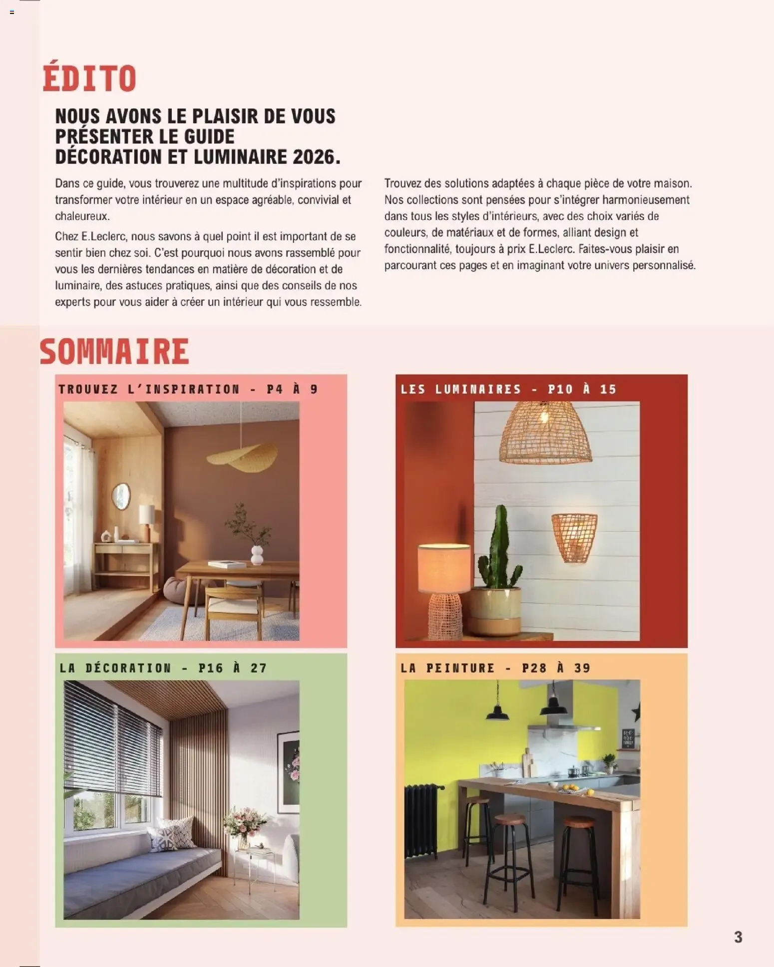 Brico E.Leclerc Guide 2026 Décoration & Luminaire du 20 janvier au 21 février 2026 - Catalogue page 3