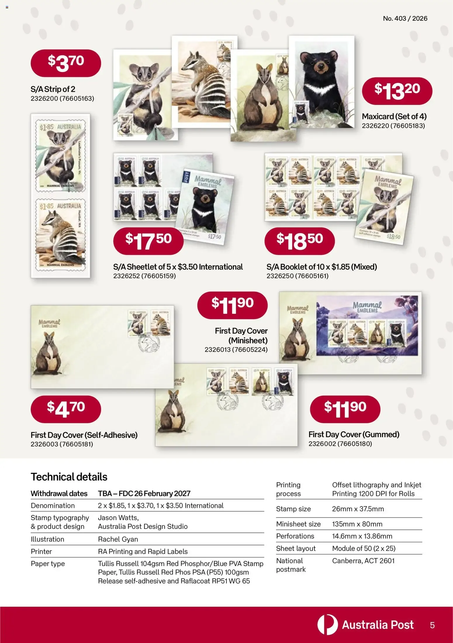 Stamp Bulletin - Catalogue valid from 1 September to 20 October 2026 - page 5
