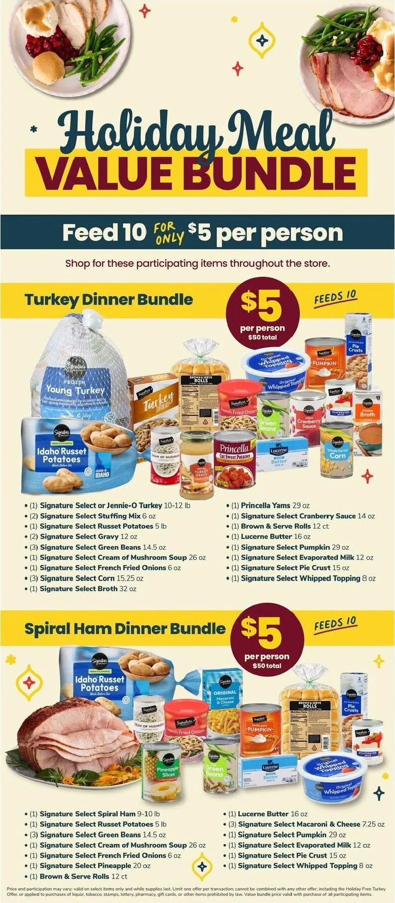 Weekly ad Current Albertsons - Holiday Meal Value Bundle leaflet valid from Friday 10/23/2026 to Thursday 12/24/2026 from October 23 to December 24 2026 - Page 1