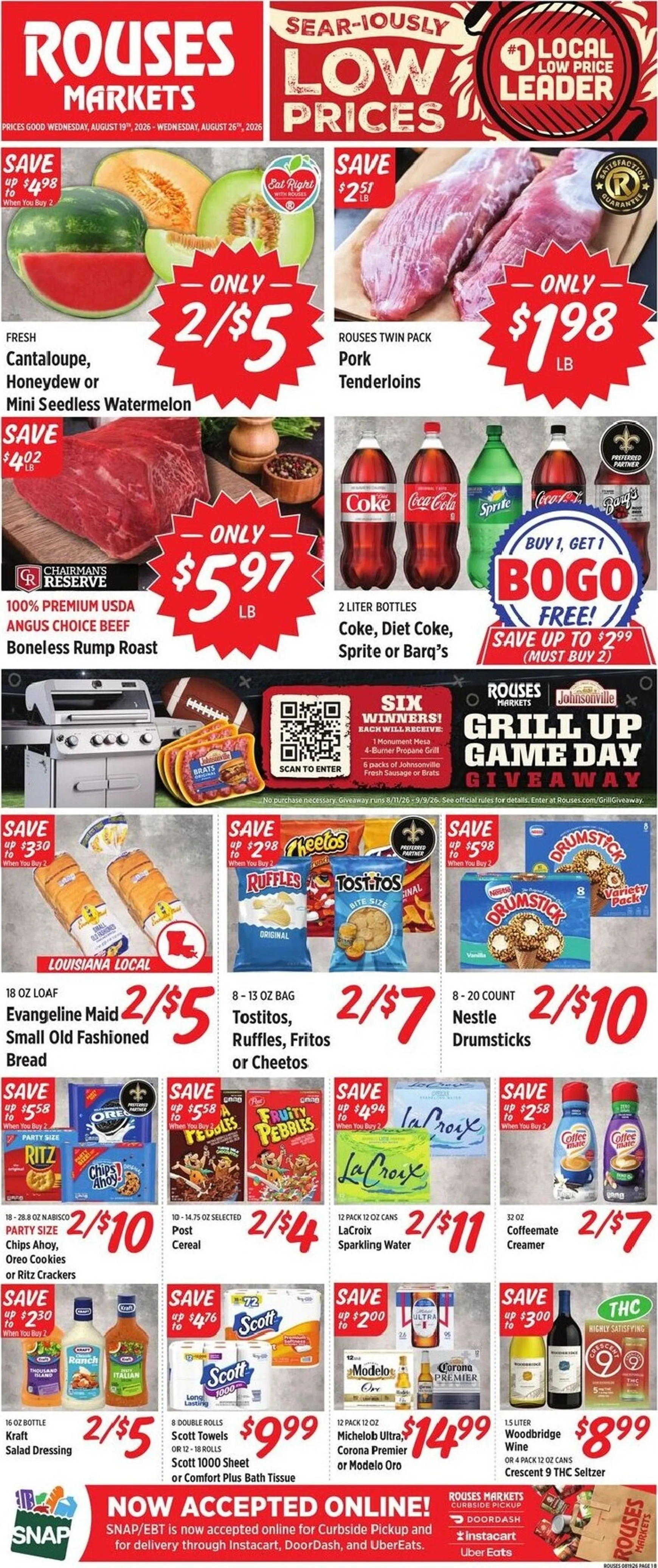 Weekly ad Current Rouses Markets leaflet valid from Wednesday 08/19/2026 to Wednesday 08/26/2026 from August 19 to August 26 2026 - Page 1