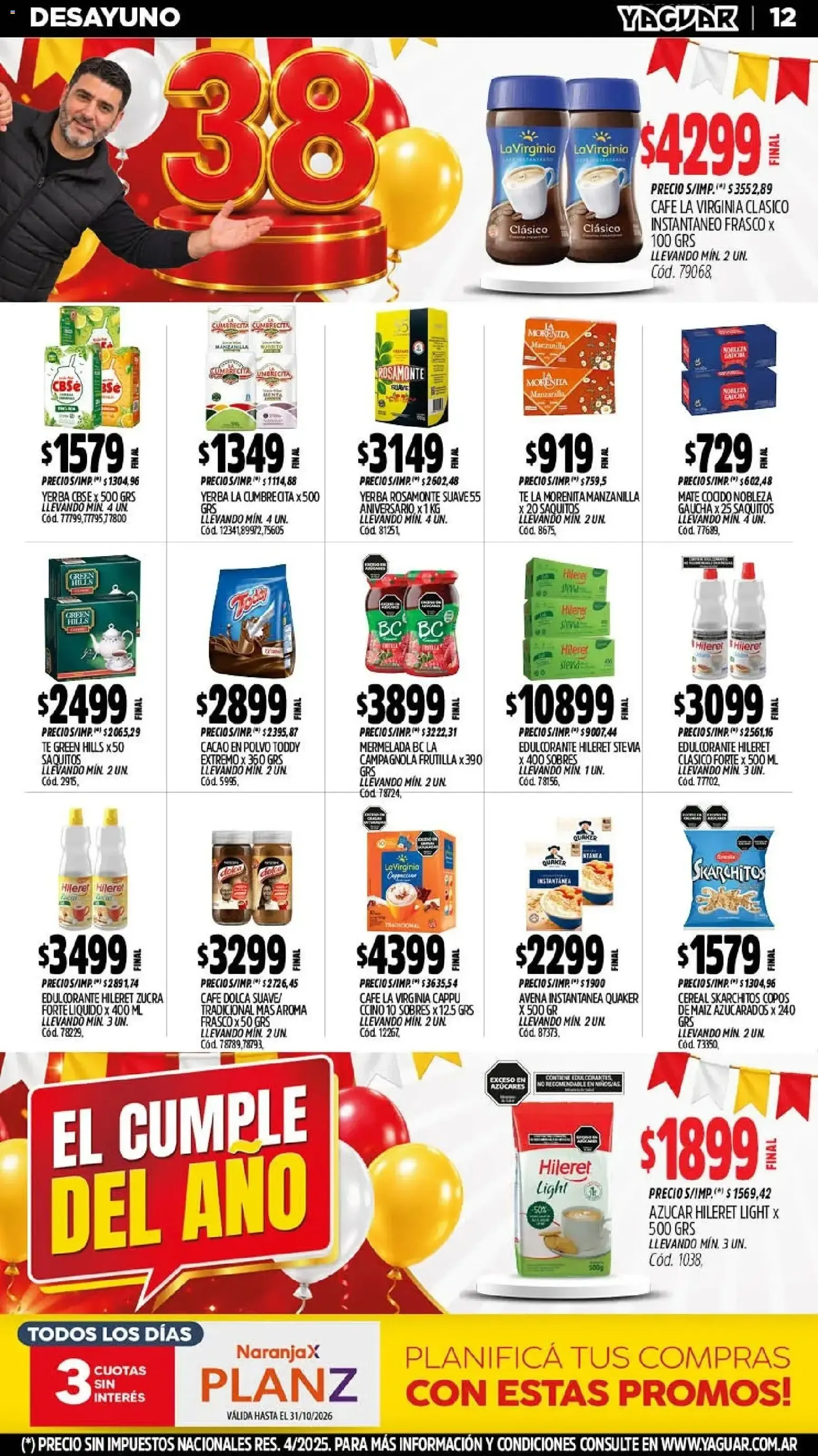 Ofertas de El Cumple del Año 38 - Mayorista Yaguar 5 de octubre al 11 de octubre 2026 - Página 11 del catálogo