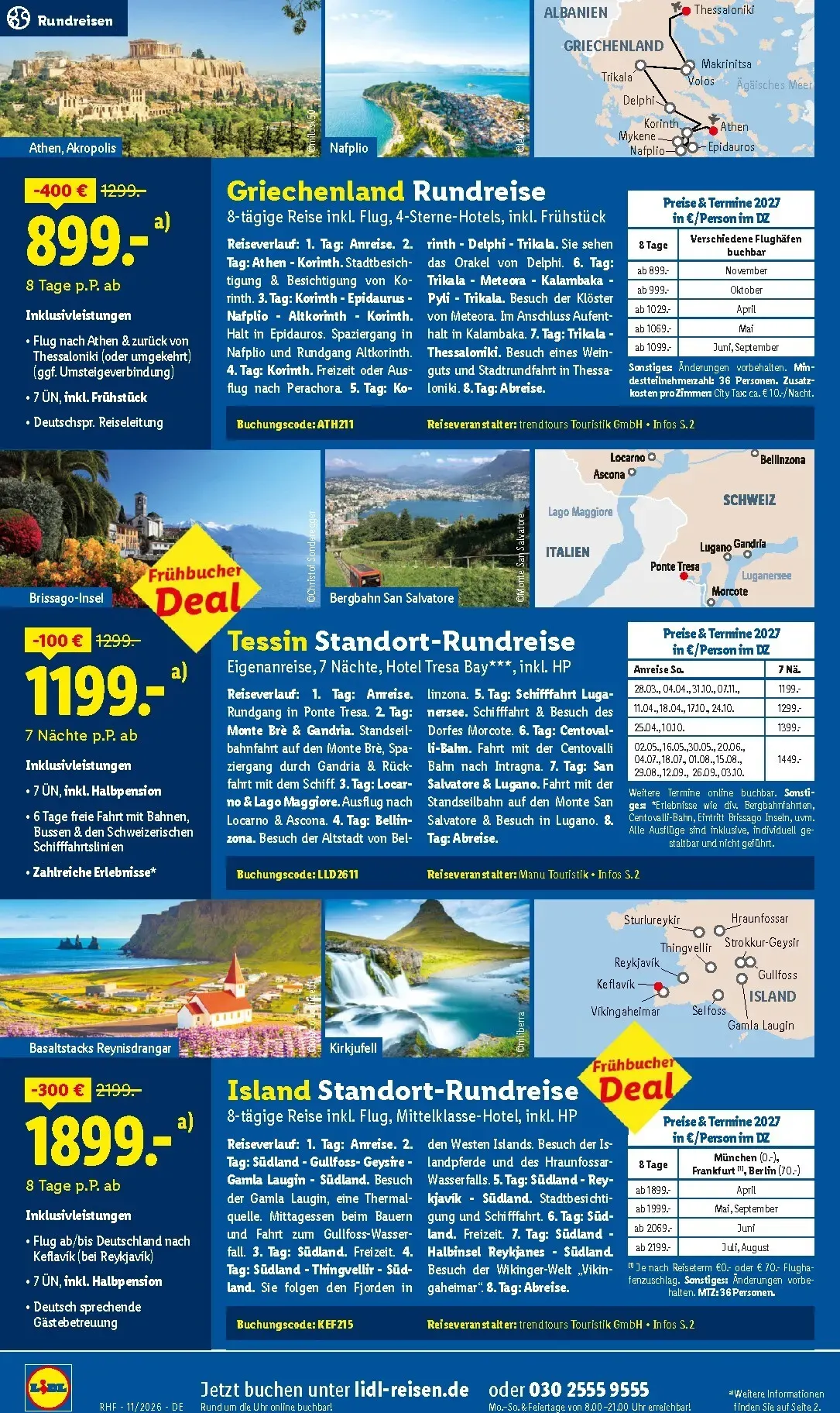 Lidl - Reise-Highlights Prospekt – von Mittwoch 28.10.2026 bis Montag 30.11.2026 von 28. Oktober bis 30. November 2026 - Prospekt seite 22