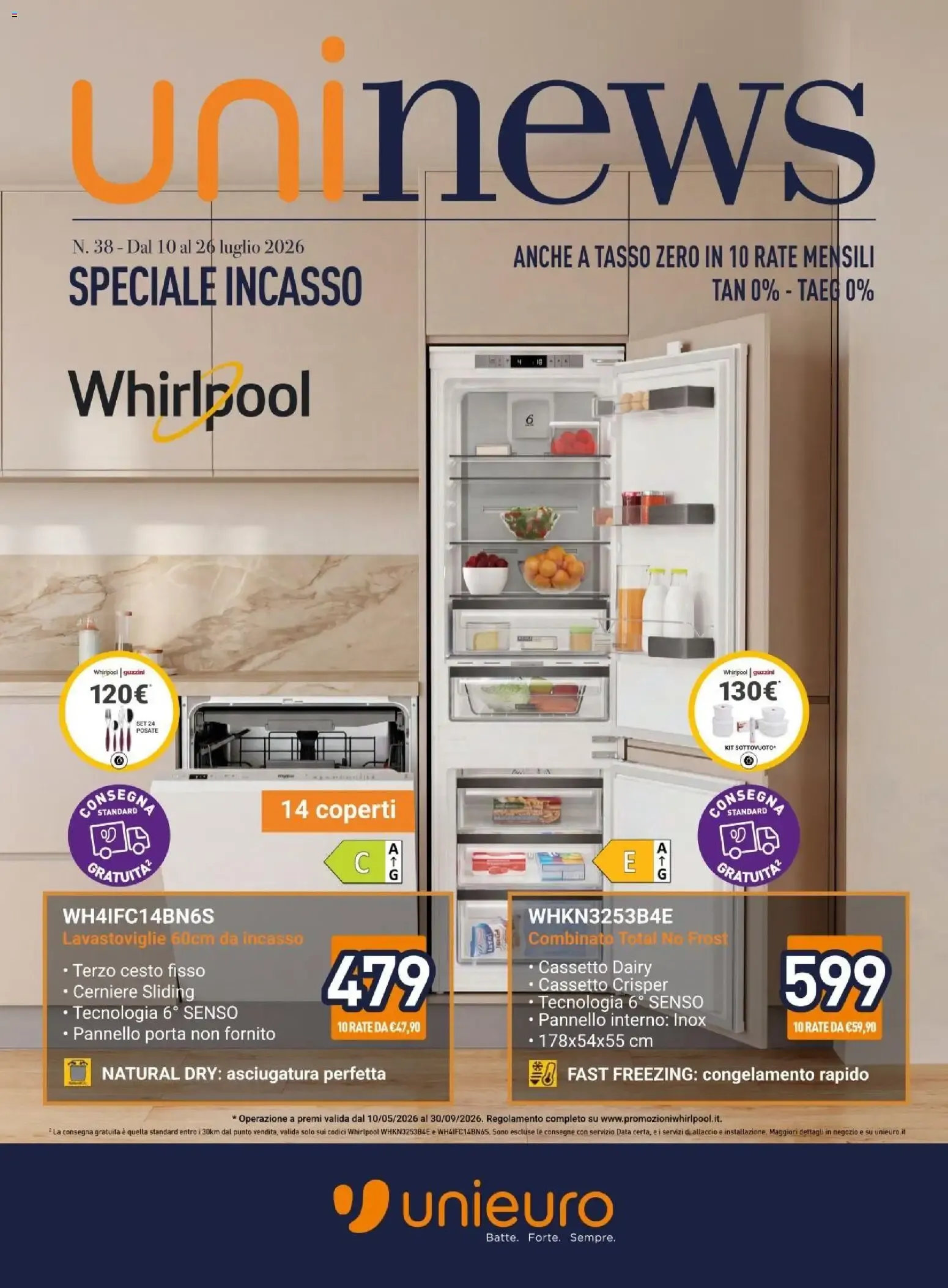 uninews N. 38 - SPECIALE INCASSO Whirlpool da 10 luglio a 26 luglio di 2026 - Pagina del volantino 1