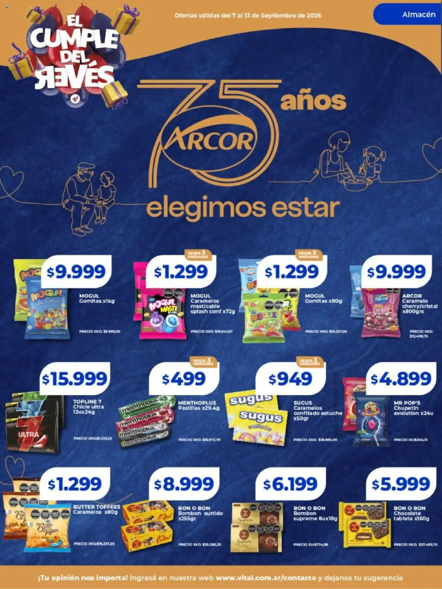 Ofertas de Vital Super Mayorista - El Cumple del Revés 7 de septiembre al 13 de septiembre 2026 - Página 23 del catálogo