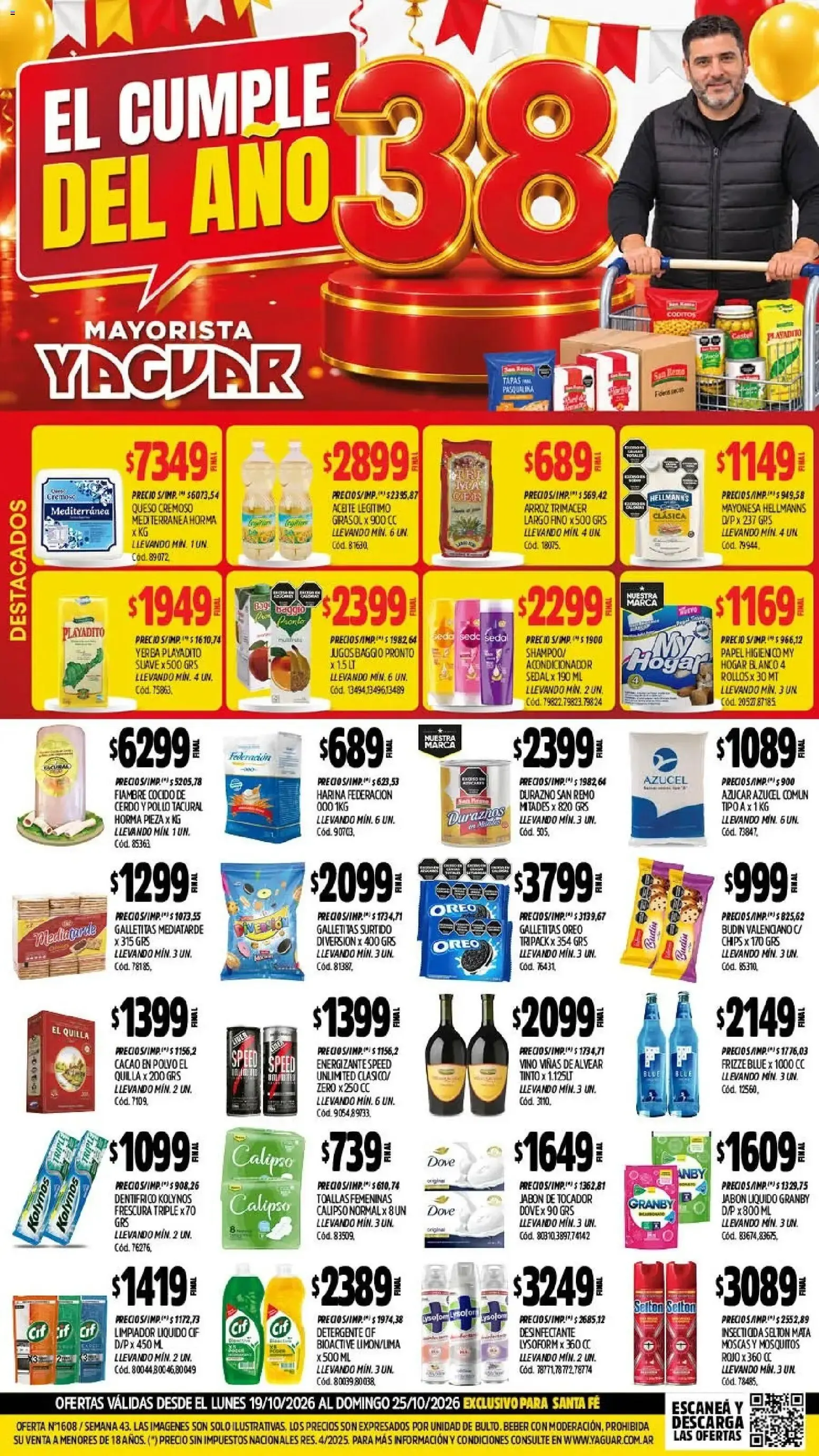 Ofertas de El Cumple del Año 38 - Mayorista Yaguar 19 de octubre al 25 de octubre 2026 - Página 1 del catálogo
