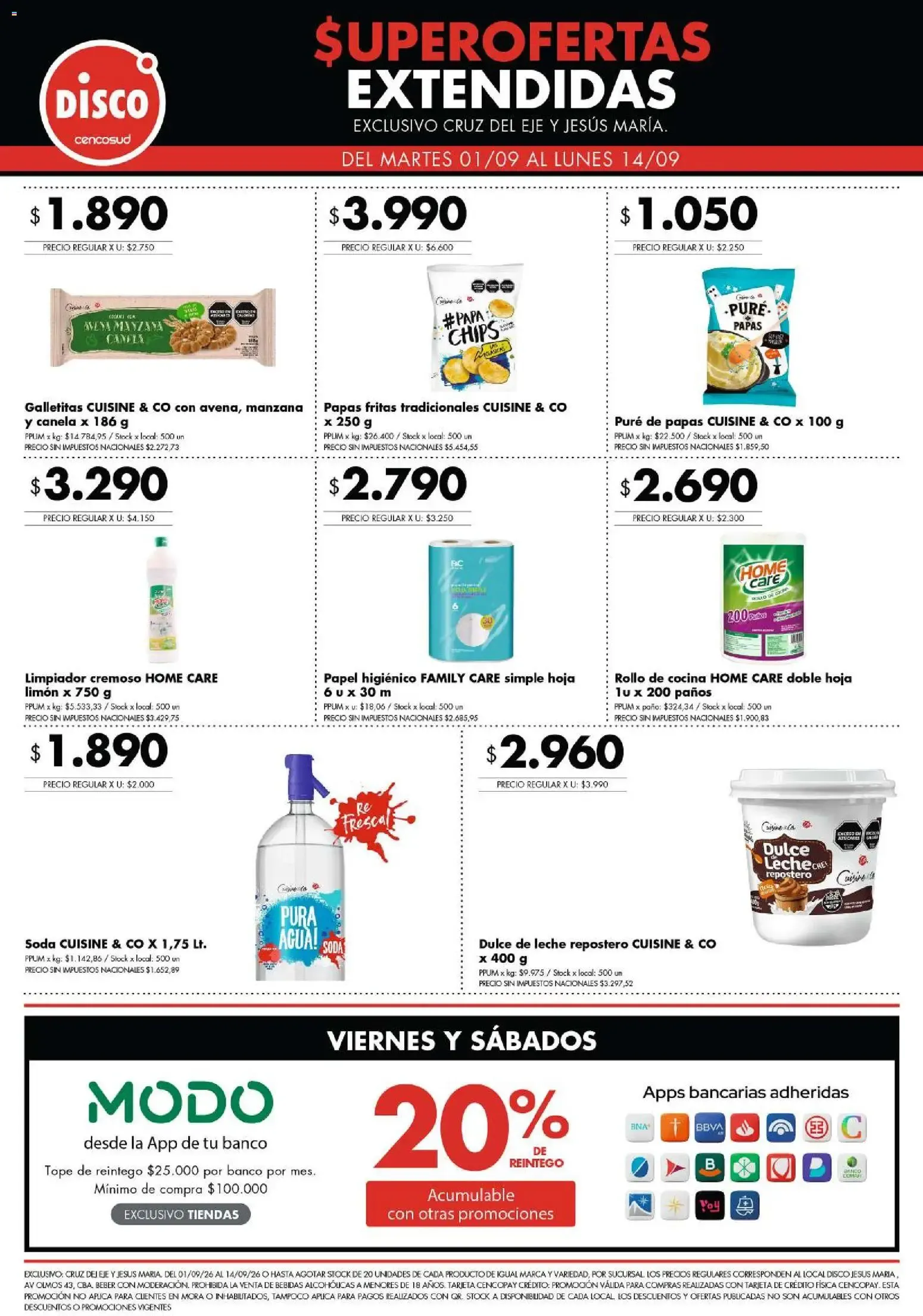Ofertas de Super Ofertas Extendidas de Disco Cencosud 1 de septiembre al 14 de septiembre 2026 - Página 6 del catálogo
