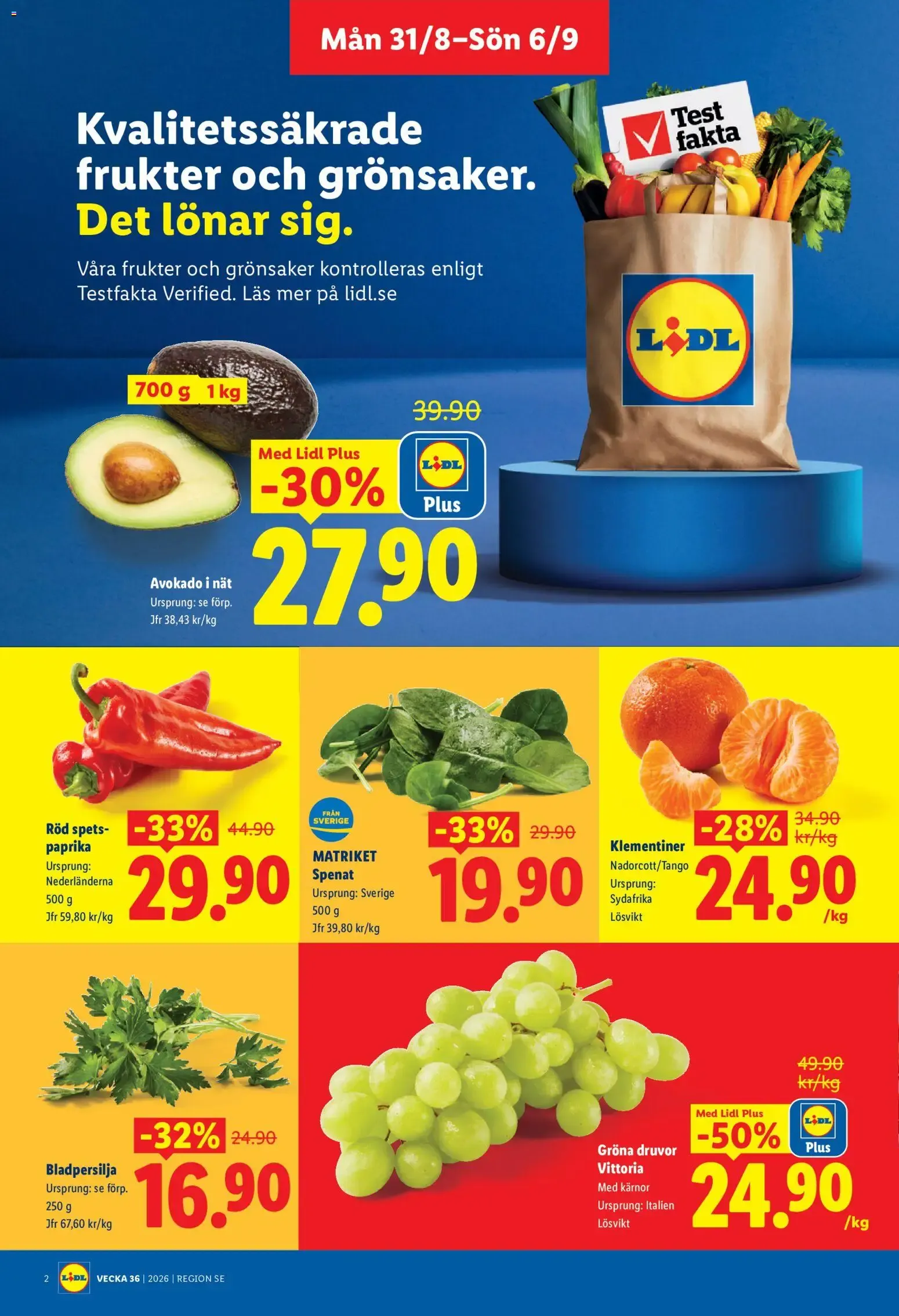 Lidl: Kvalitet till röda priser. Det lönar sig. från 31 augusti till 6 september 2026 - Reklamblad sidor 2
