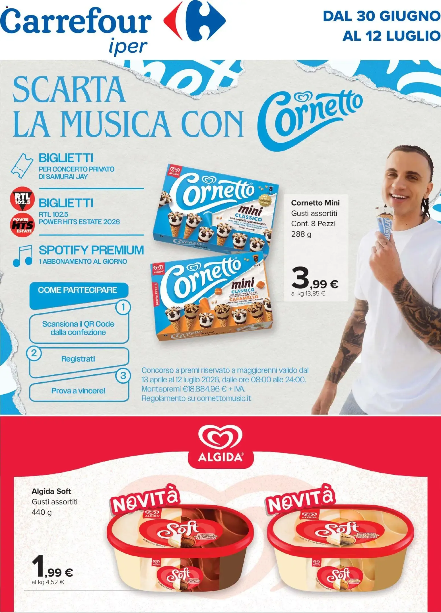 Carrefour Iper: Scarta la musica con Cornetto da 30 giugno a 12 luglio di 2026 - Pagina del volantino 1