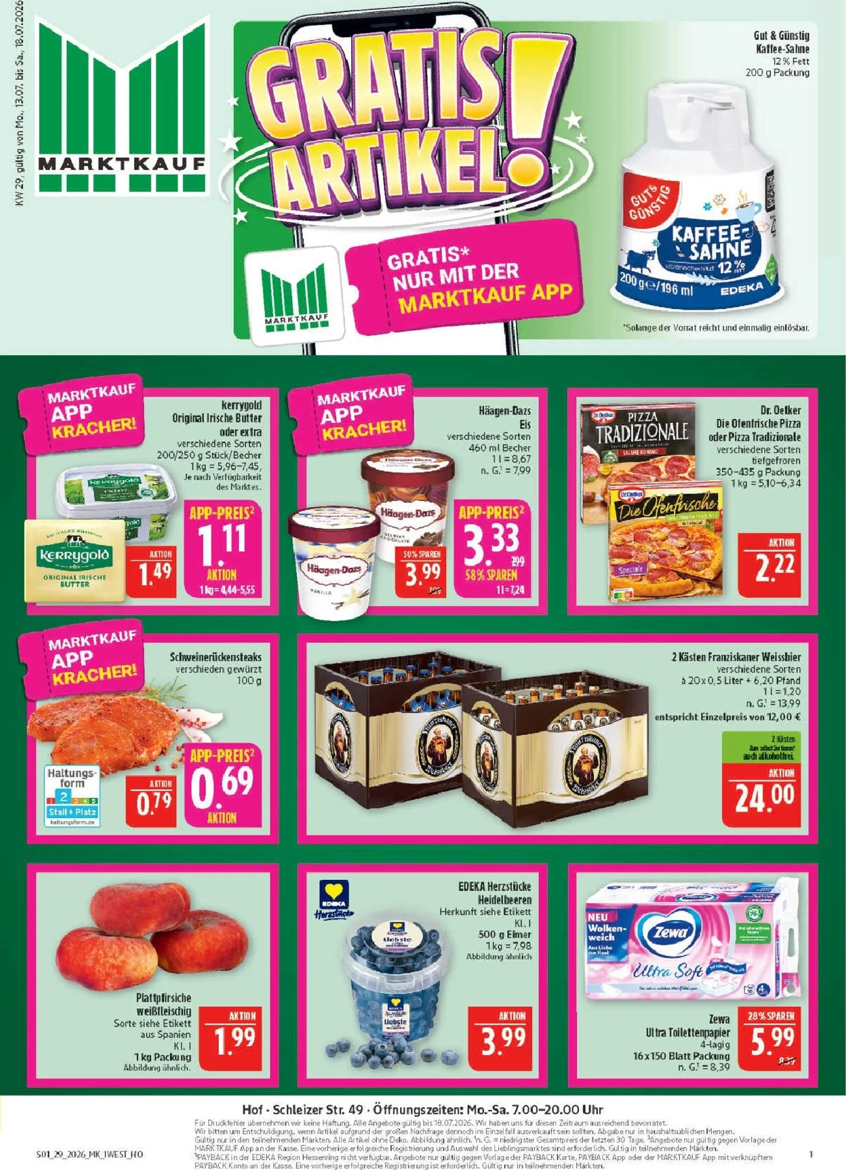 Marktkauf Prospekt – von Montag 13.07.2026 bis Samstag 18.07.2026 von 13. Juli bis 18. Juli 2026 - Prospekt seite 1