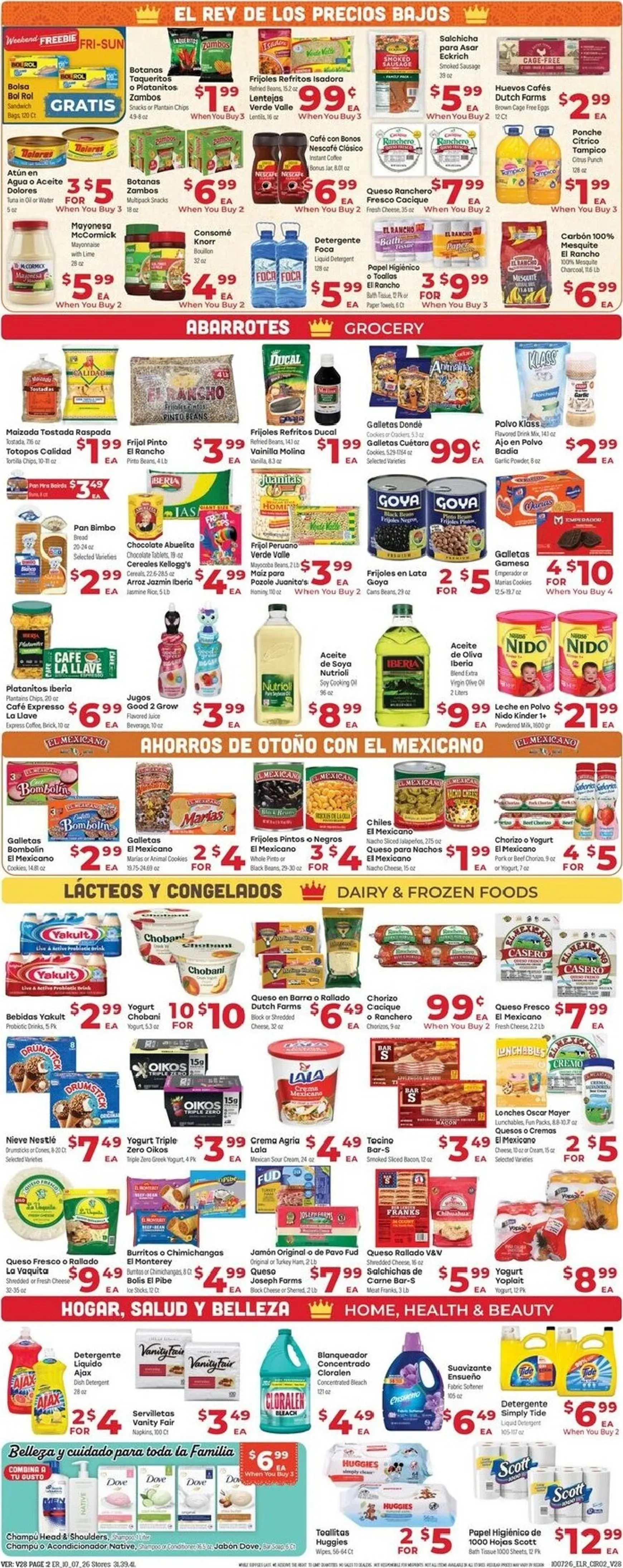 Weekly promotion SUPERMERCADO EL RANCHO spanning from October 7 to October 13 2026 - Page 2 for Catalogue 365