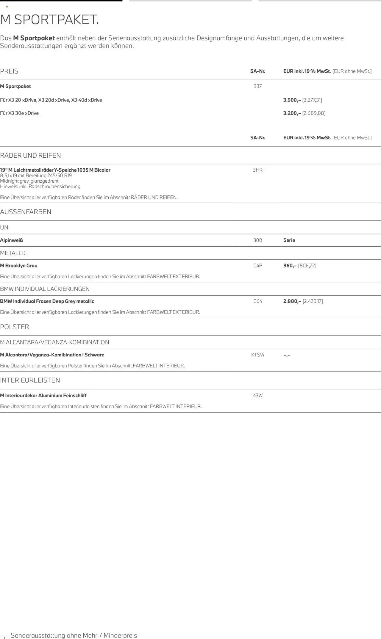 The X3 von 1. August bis 31. Dezember 2026 - Prospekt seite 9