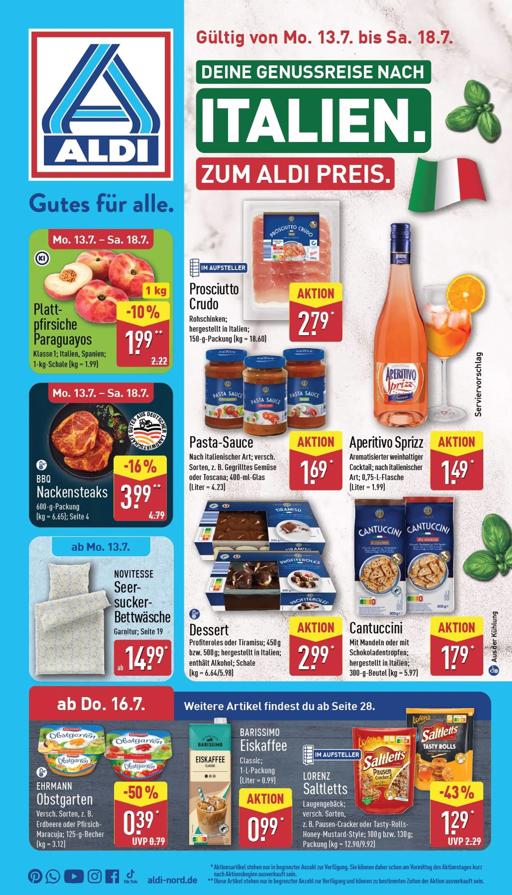 ALDI: Deine Genussreise nach Italien von 13. Juli bis 18. Juli 2026 - Prospekt seite 1