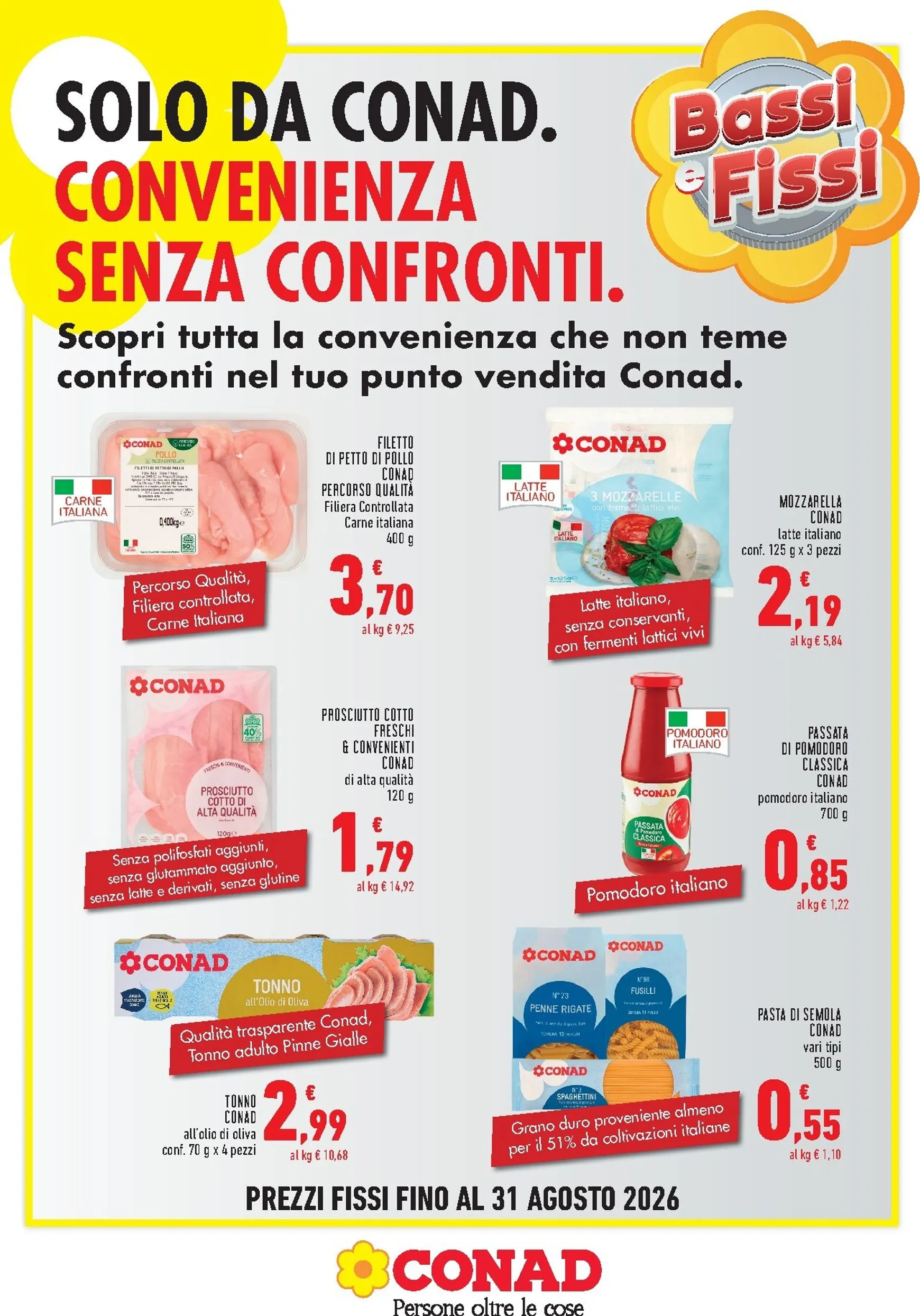 Conad: Convenienza Senza Confronti - Bassi e Fissi da 1 giugno a 31 agosto di 2026 - Pagina del volantino 1