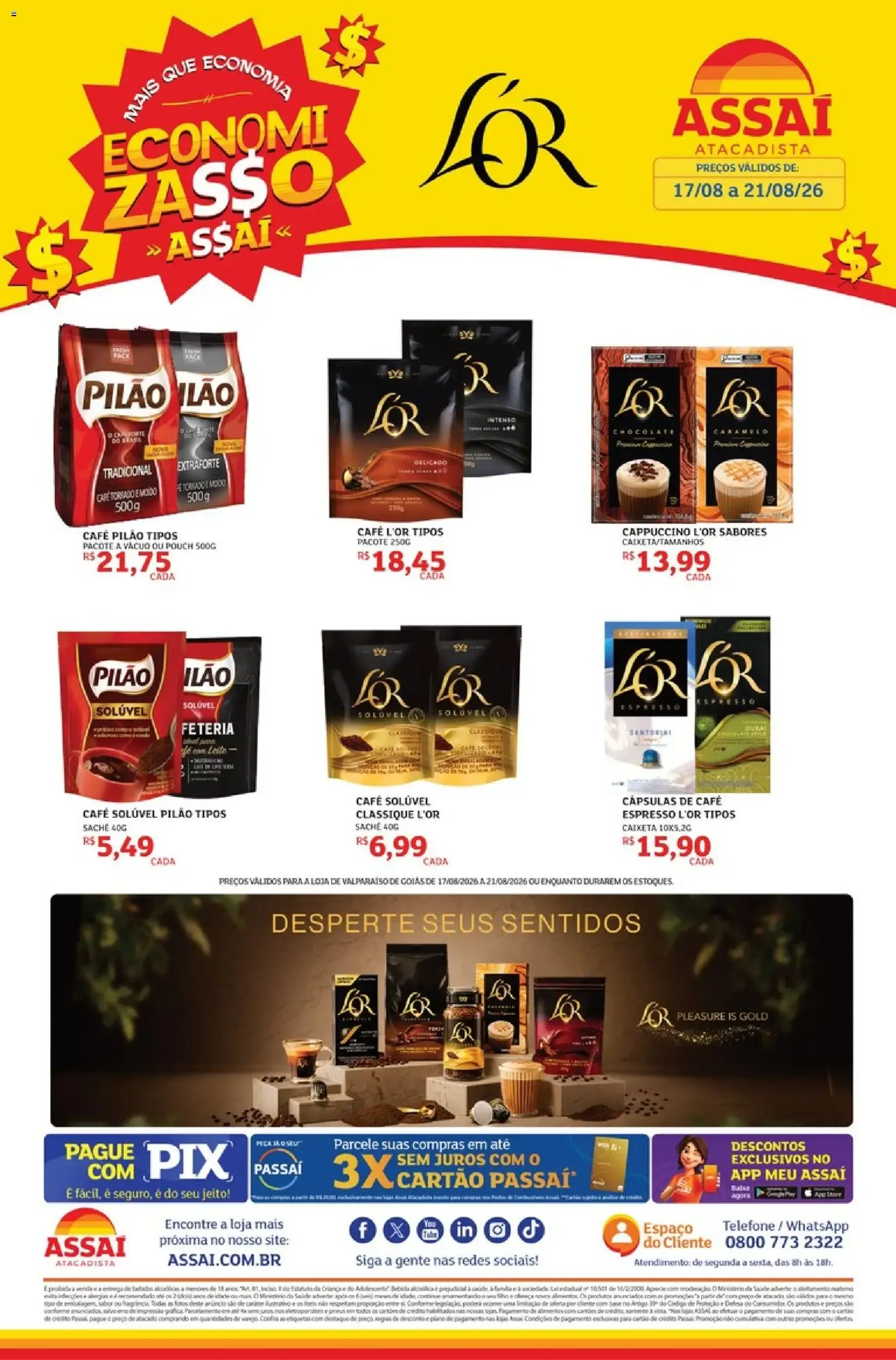 Encarte de Assaí Atacadista ofertas - GO de 17/08/2026 | Promoções Online 17 de agosto até 21 de agosto 2026 - Pagina 1