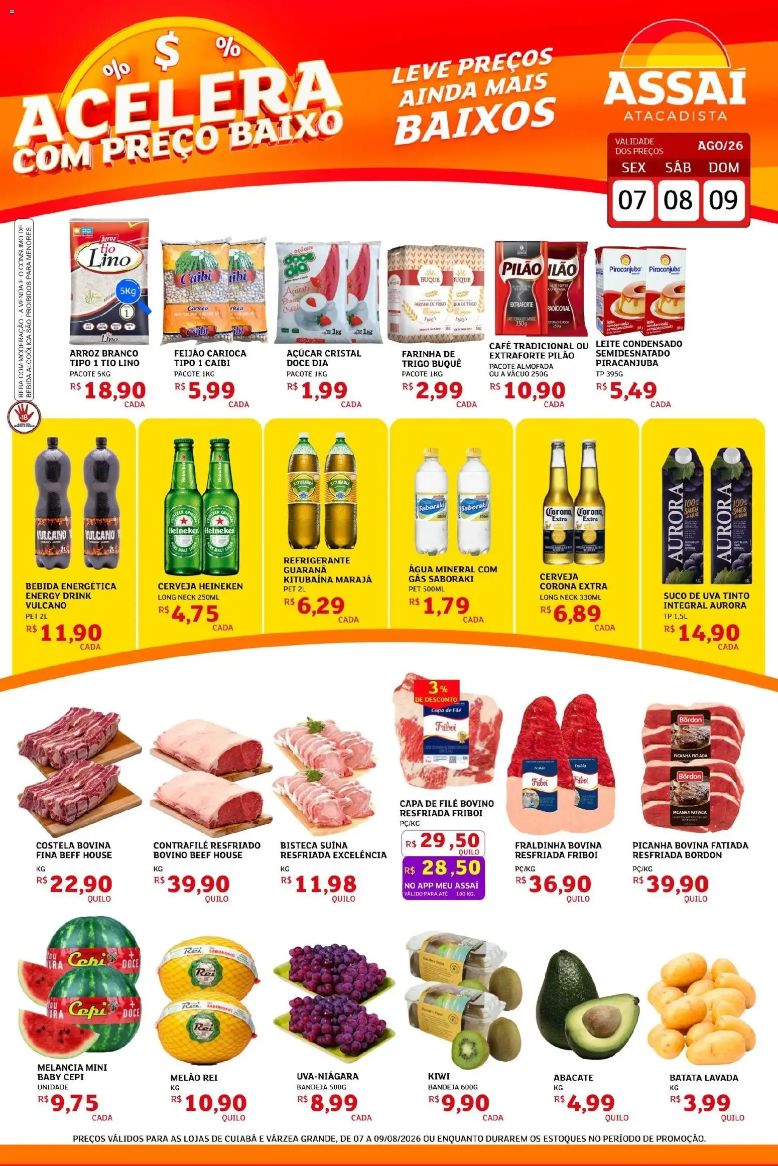 Encarte de Assaí Atacadista ofertas - MT de 07/08/2026 | Promoções Online 7 de agosto até 9 de agosto 2026 - Pagina 1