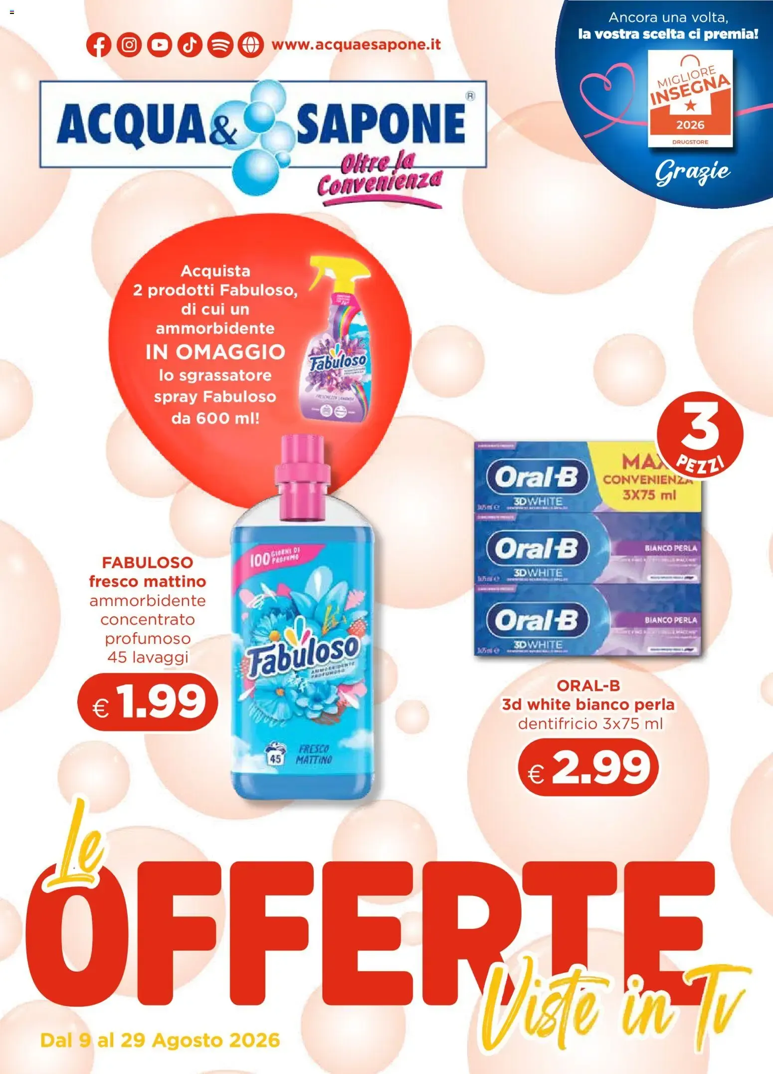 Acqua e Sapone volantino dal 09/08/2026 - online Offerte da 9 agosto a 29 agosto di 2026 - Pagina del volantino 1