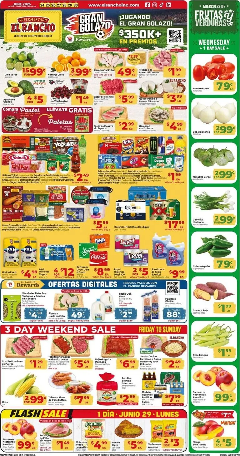 Weekly ad Current El Rancho leaflet valid from Wednesday 06/24/2026 to Tuesday 06/30/2026 from June 24 to June 30 2026 - Page 1