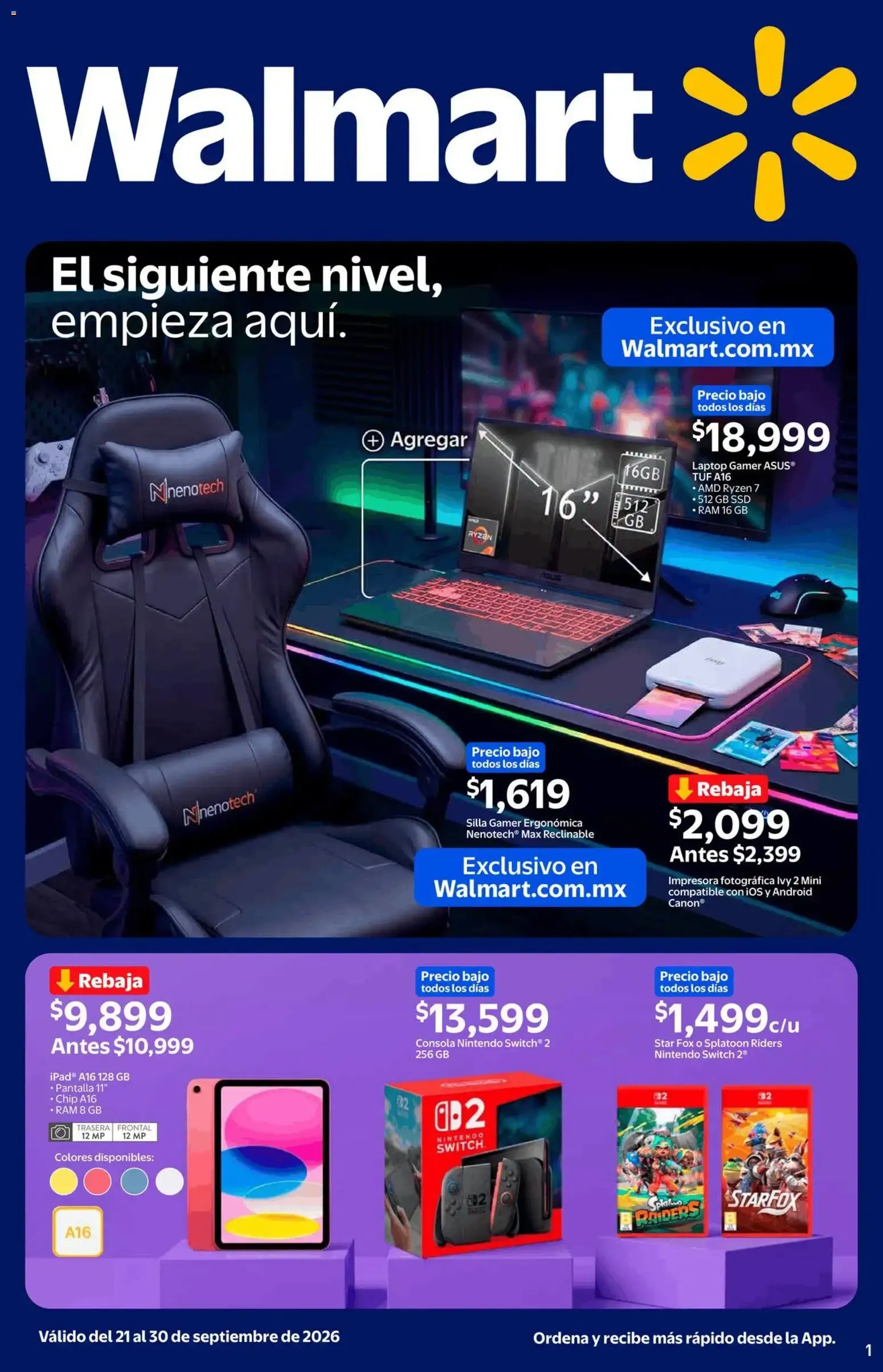 Catálogo de Walmart folleto El siguiente nivel, empieza aquí (21/09/2026 - 30/09/2026) - catálogo en línea 21 de septiembre al 30 de septiembre 2026 - Pagina 1