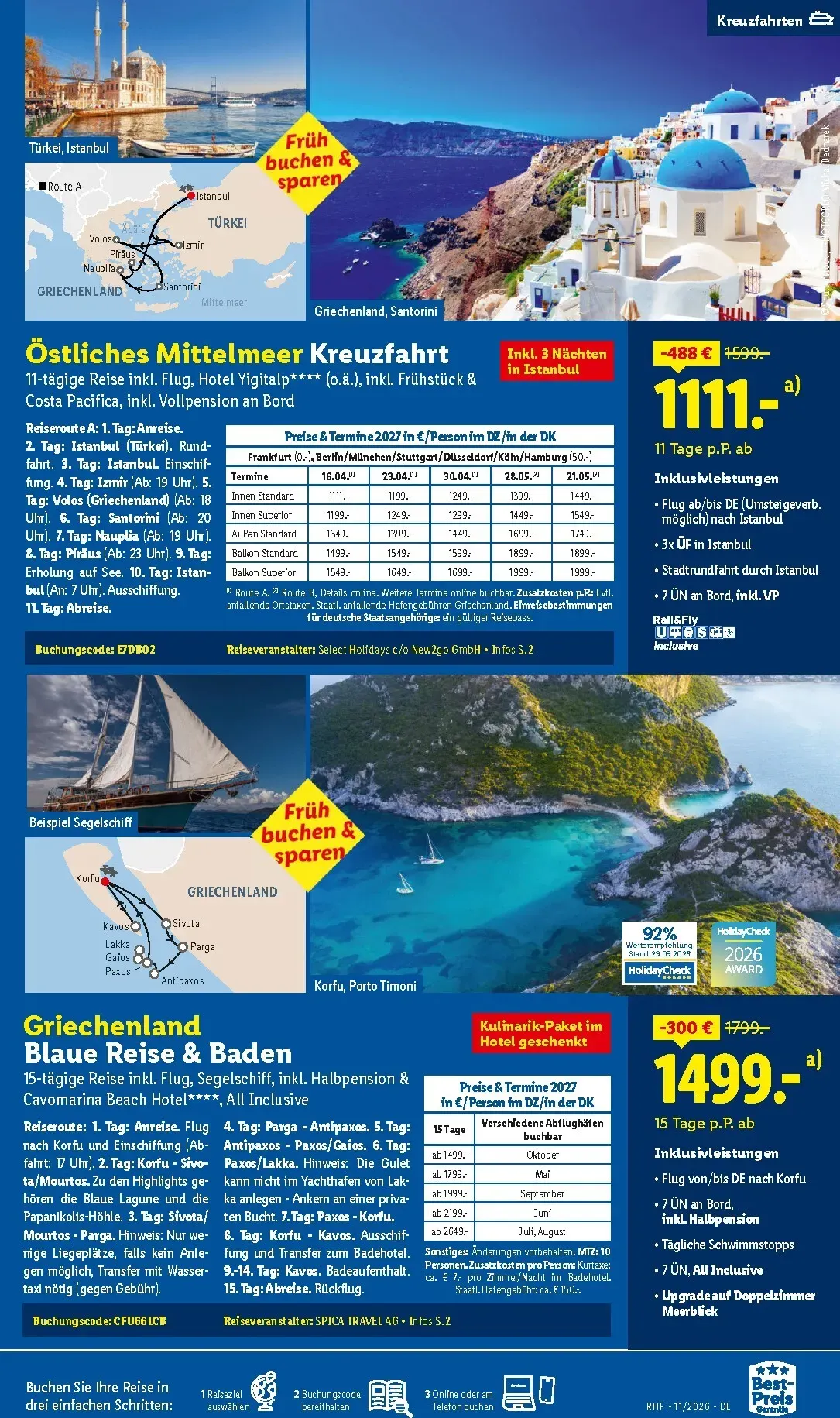 Lidl - Reise-Highlights Prospekt – von Mittwoch 28.10.2026 bis Montag 30.11.2026 von 28. Oktober bis 30. November 2026 - Prospekt seite 29