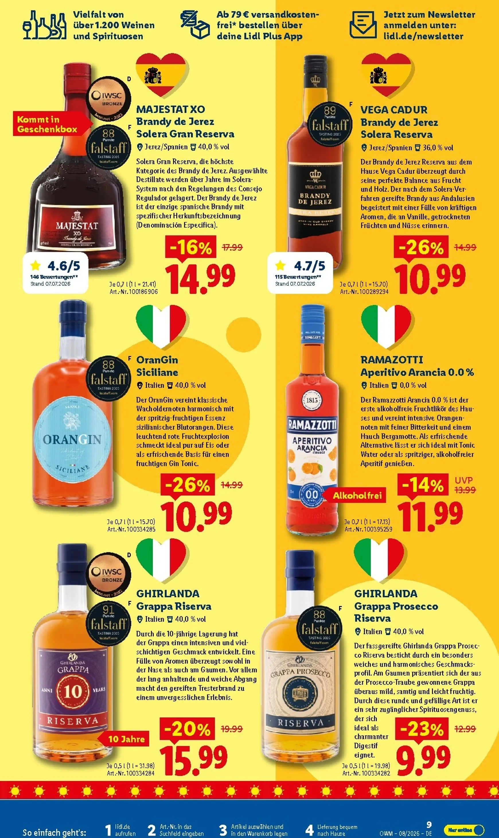 Lidl - Wein & Spirituosen Prospekt – von Samstag 01.08.2026 bis Montag 31.08.2026 von 1. August bis 31. August 2026 - Prospekt seite 9