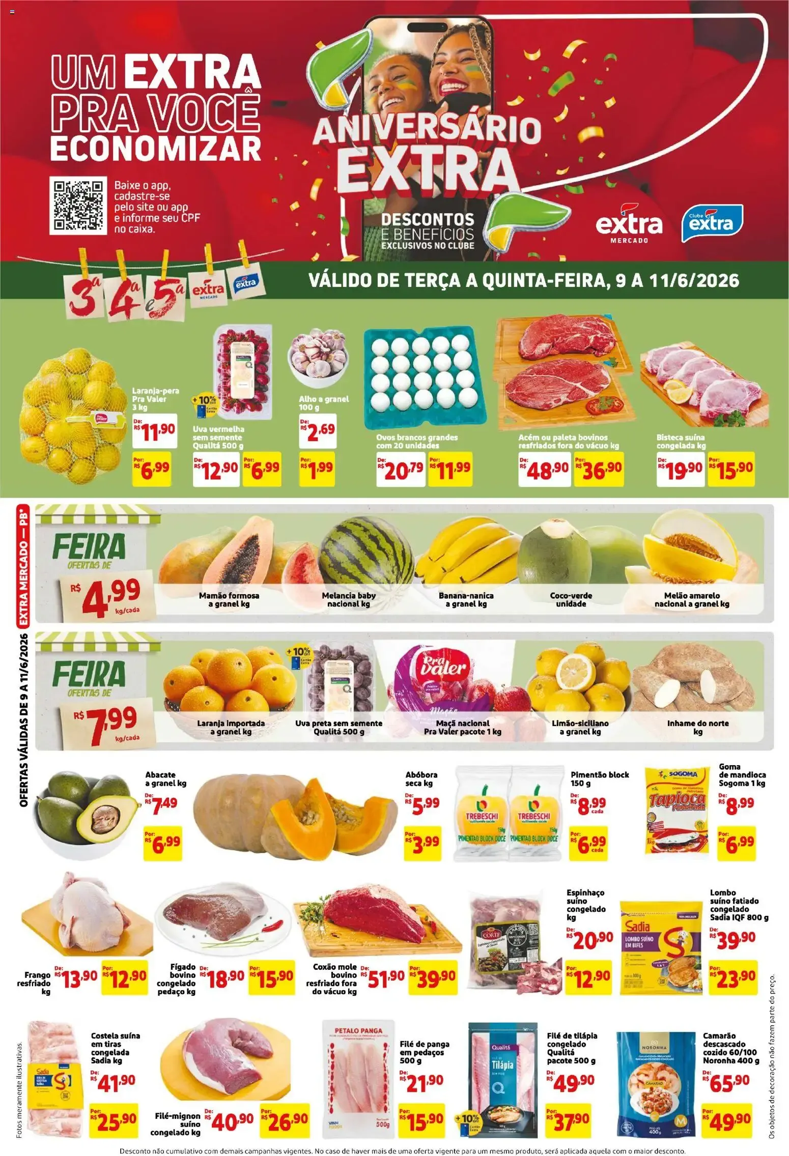Encarte de Folheto Extra ofertas de Mercado Terça e Quinta de 09/06/2026 | Promoção 9 de junho até 11 de junho 2026 - Pagina 1