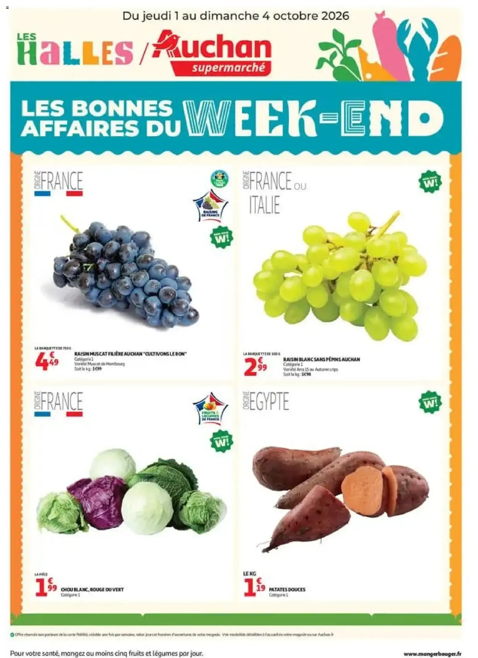 Auchan les bons plans du week-end dans votre super à partir du 01/10/2026 - promo en ligne du 1 octobre au 4 octobre 2026 - Catalogue page 1