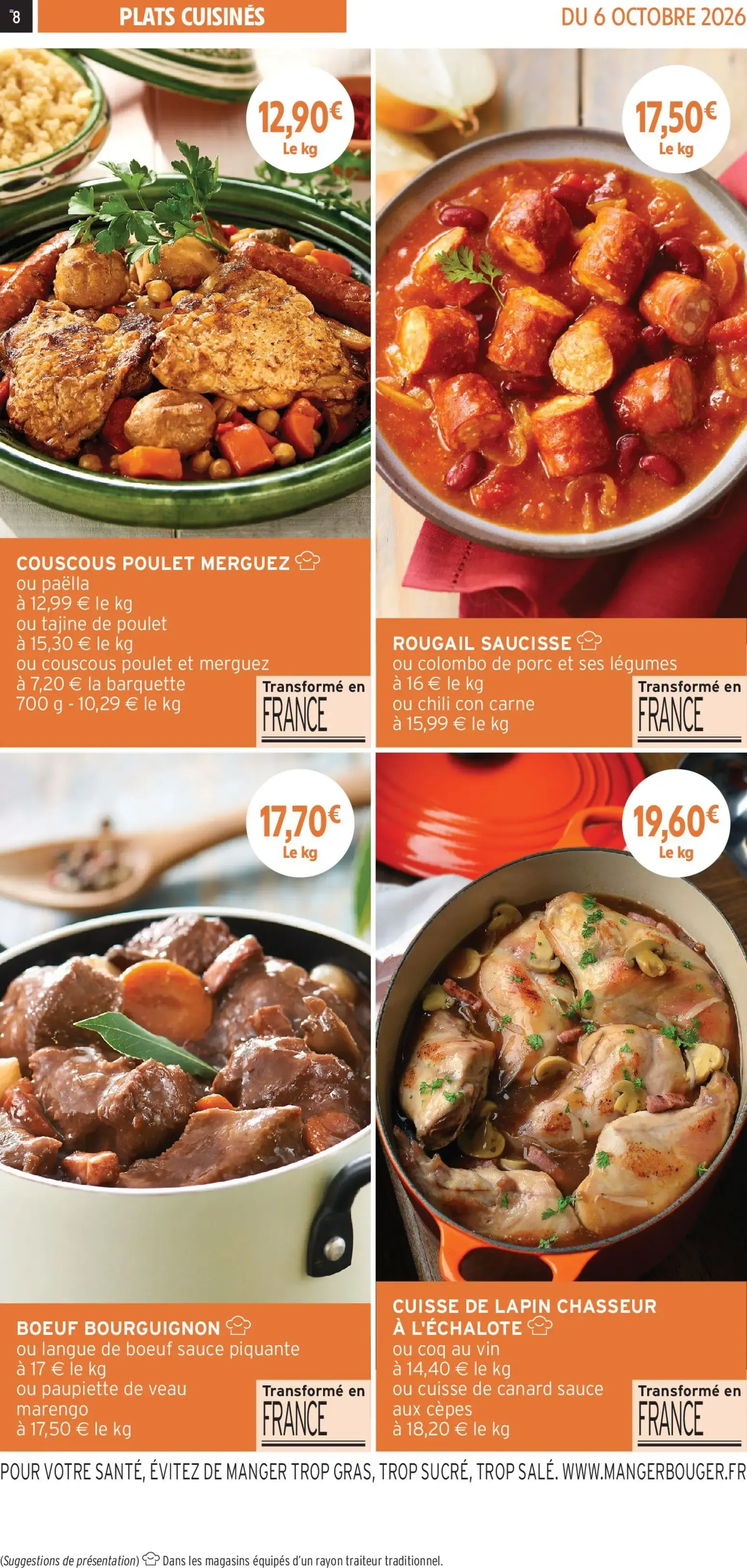 Intermarché - Les menus traiteur automne/hiver à partir du 06/10/2026 - promo en ligne du 6 octobre au 28 mars 2027 - Catalogue page 8