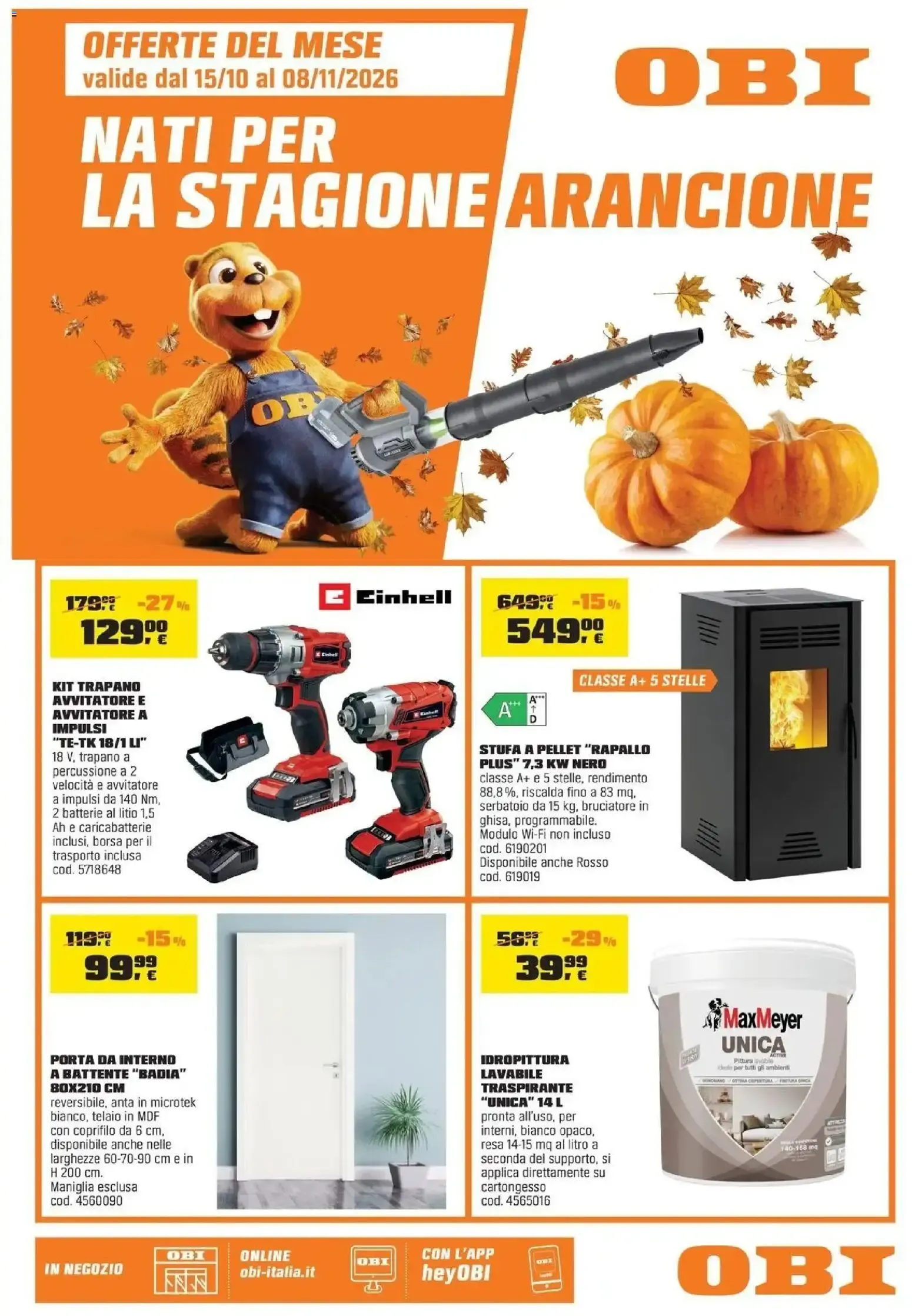OFFERTE DEL MESE: NATI PER LA STAGIONE ARANCIONE