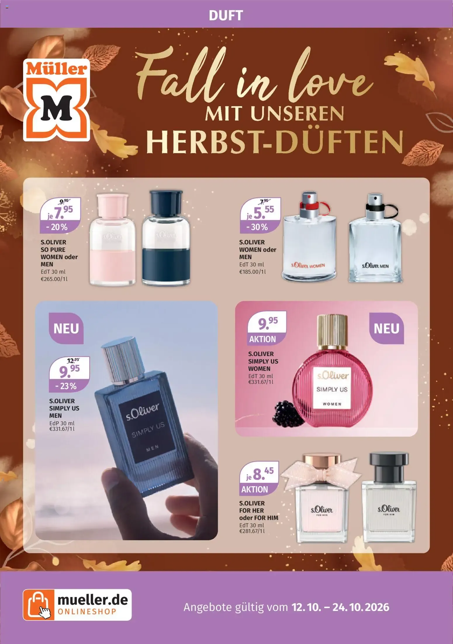 Fall in love mit unseren Herbst-Düften von 12. Oktober bis 24. Oktober 2026 - Prospekt seite 1