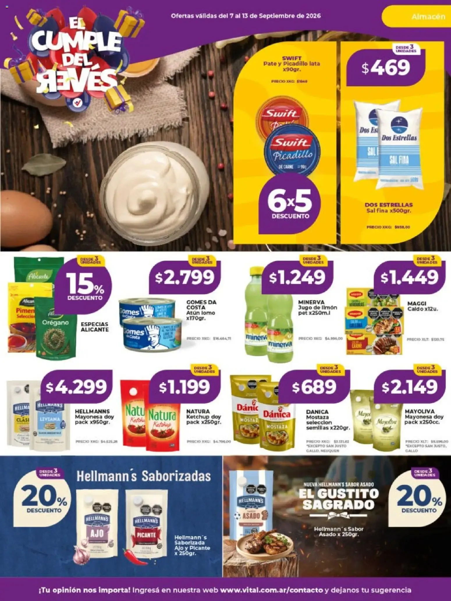 Ofertas de Vital Super Mayorista - El Cumple del Revés 7 de septiembre al 13 de septiembre 2026 - Página 18 del catálogo