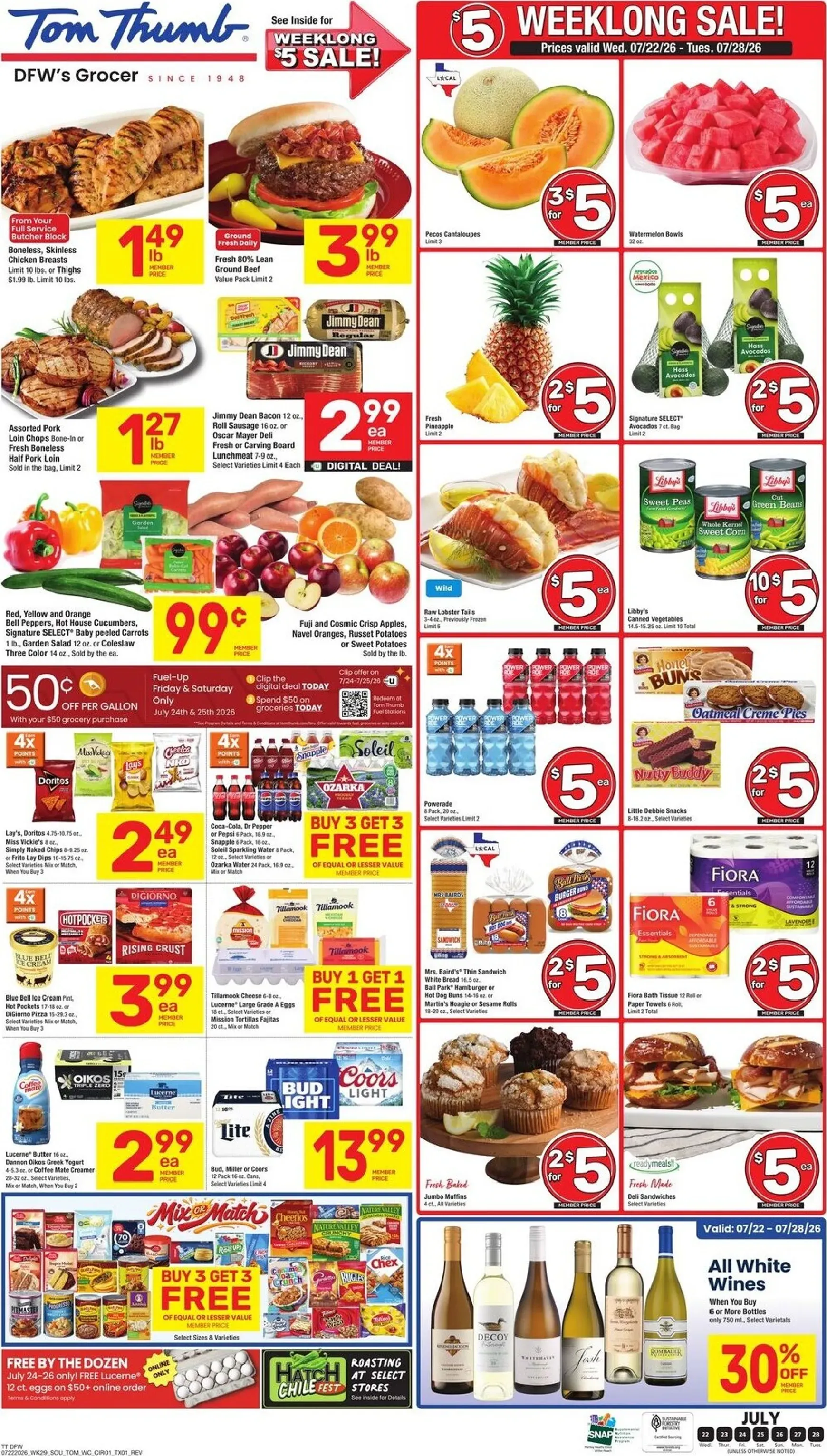 Weekly ad Current Tom Thumb leaflet valid from Wednesday 07/22/2026 to Tuesday 07/28/2026 from July 22 to July 28 2026 - Page 1