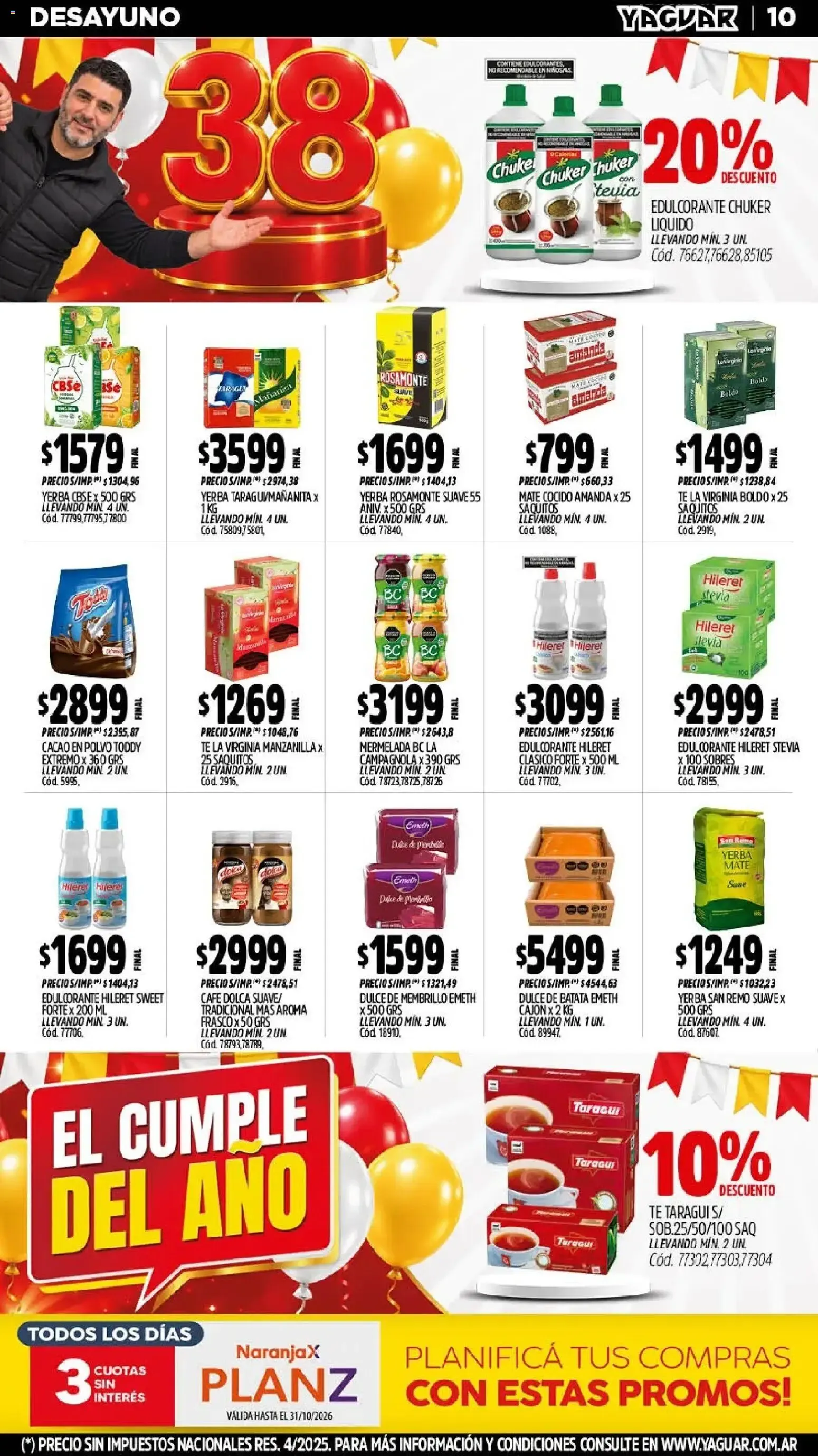 Ofertas de MAYORISTA YAGUAR EL CUMPLE DEL AÑO 38 19 de octubre al 25 de octubre 2026 - Página 11 del catálogo