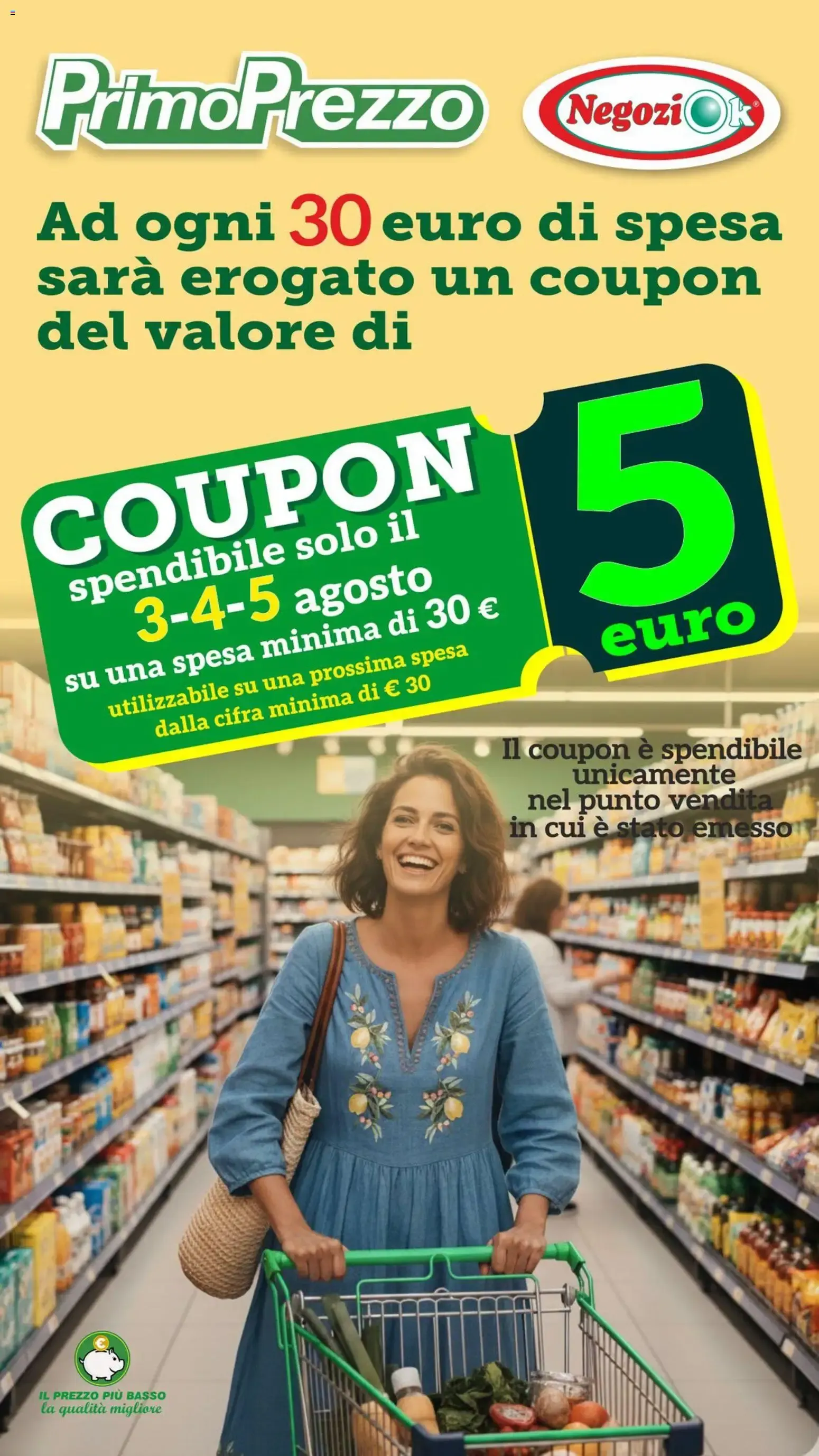 Primo Prezzo: Cupón de 5 euros por cada 30 euros de compra