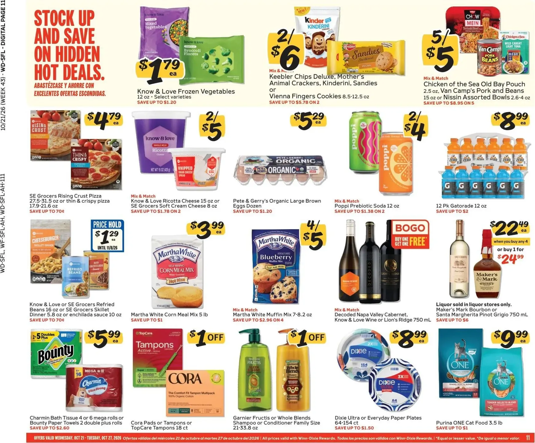 Weekly promotion Current Winn-Dixie leaflet valid from Wednesday 10/21/2026 to Tuesday 10/27/2026 spanning from October 21 to October 27 2026 - Page 11 for Catalogue 365