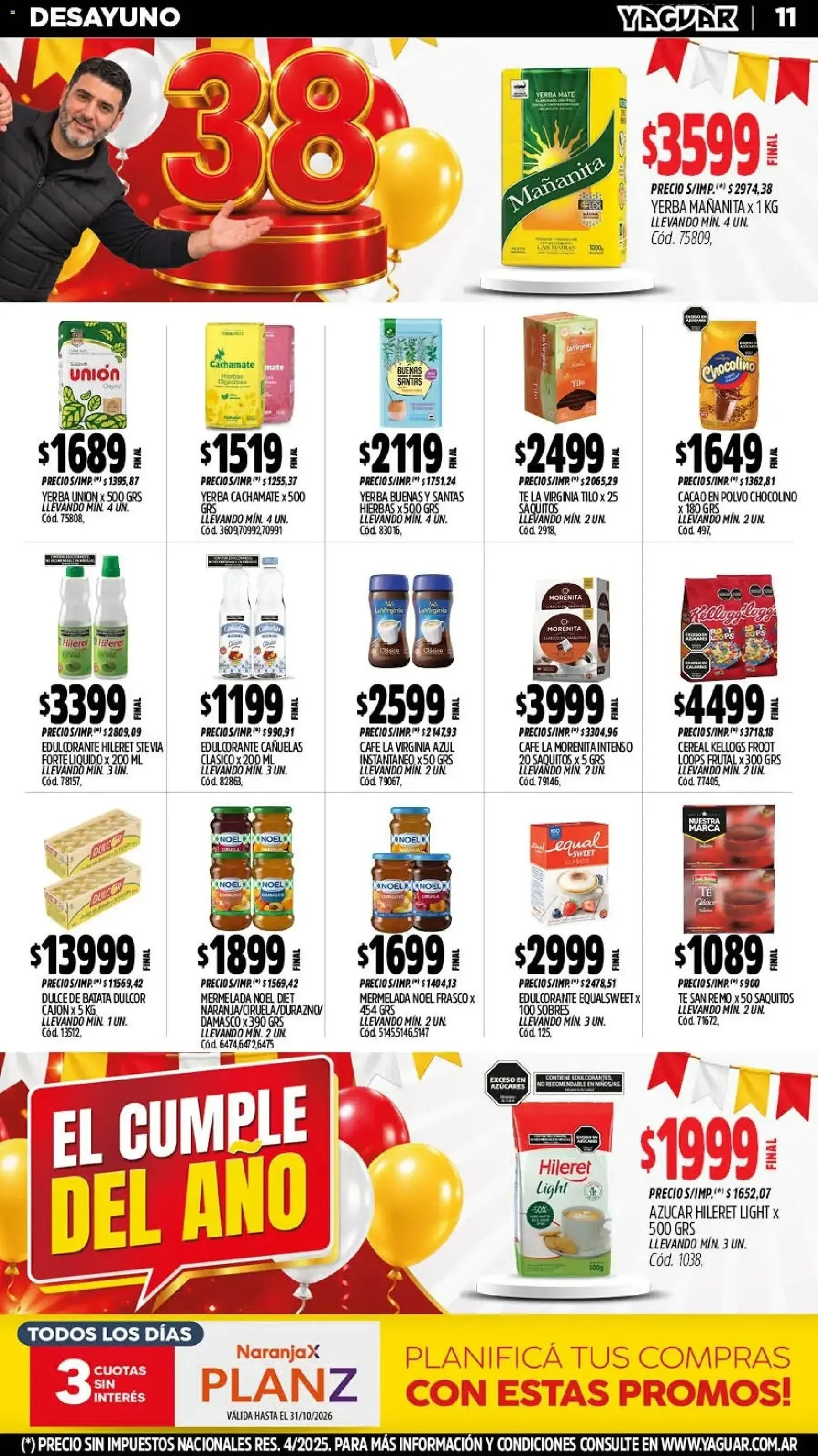 Ofertas de Mayorista Yaguar - El Cumple del Año 38 26 de octubre al 31 de octubre 2026 - Página 10 del catálogo