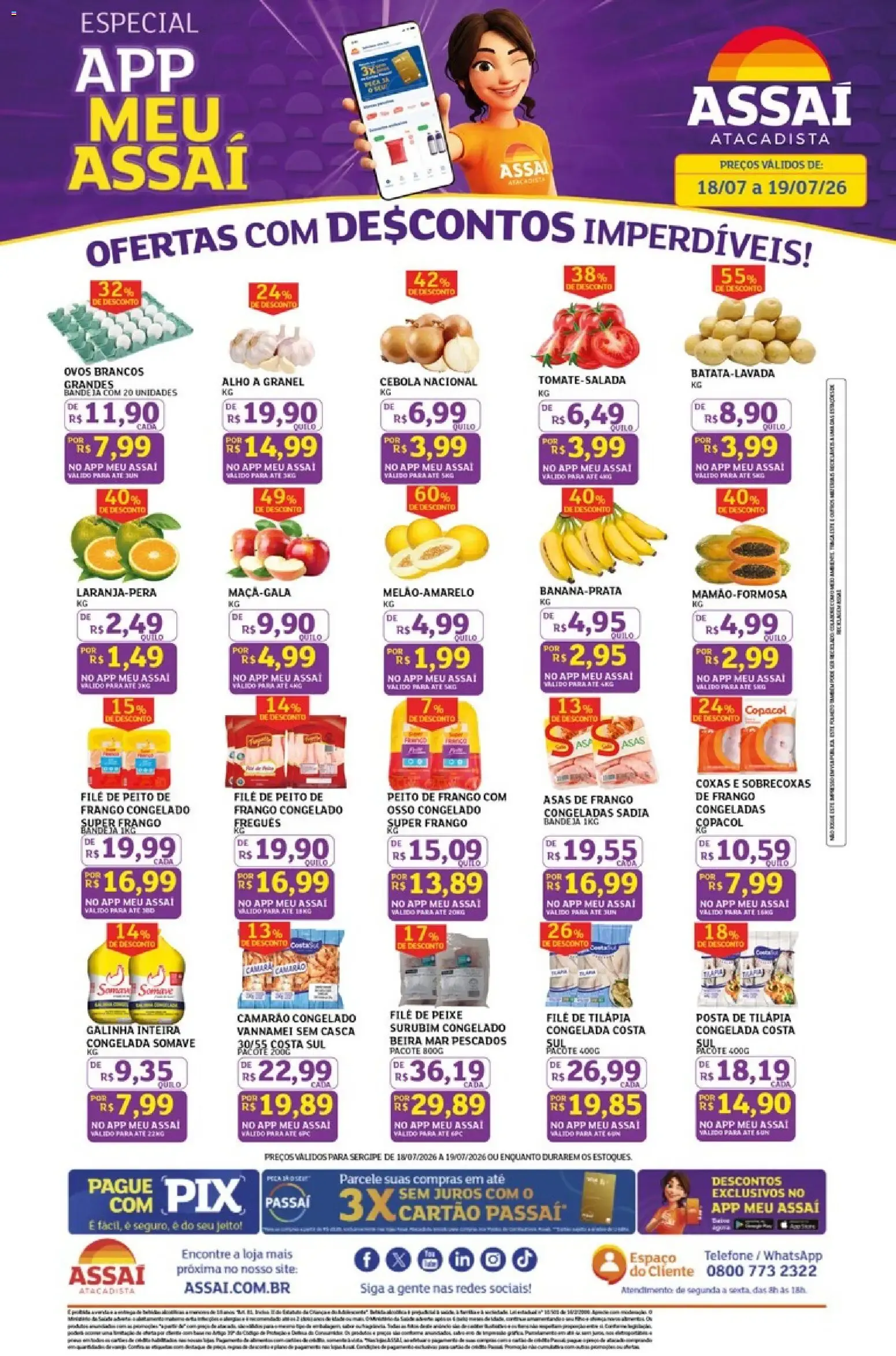 Encarte de Assaí Atacadista: Especial App Meu Assaí e Ofertas com descontos imperdíveis 18 de julho até 19 de julho 2026 - Pagina 1