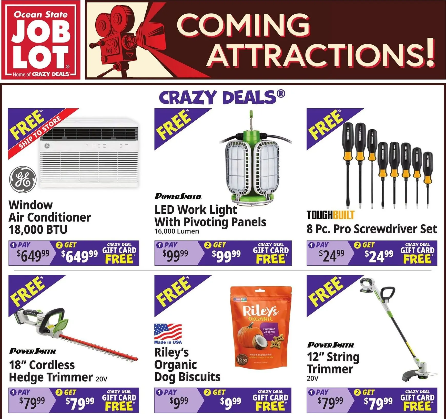 Weekly promotion Current Ocean State Job Lot - Coming Attractions leaflet valid from Thursday 08/13/2026 to Wednesday 08/19/2026 spanning from August 13 to August 19 2026 - Page 1 for Catalogue 365